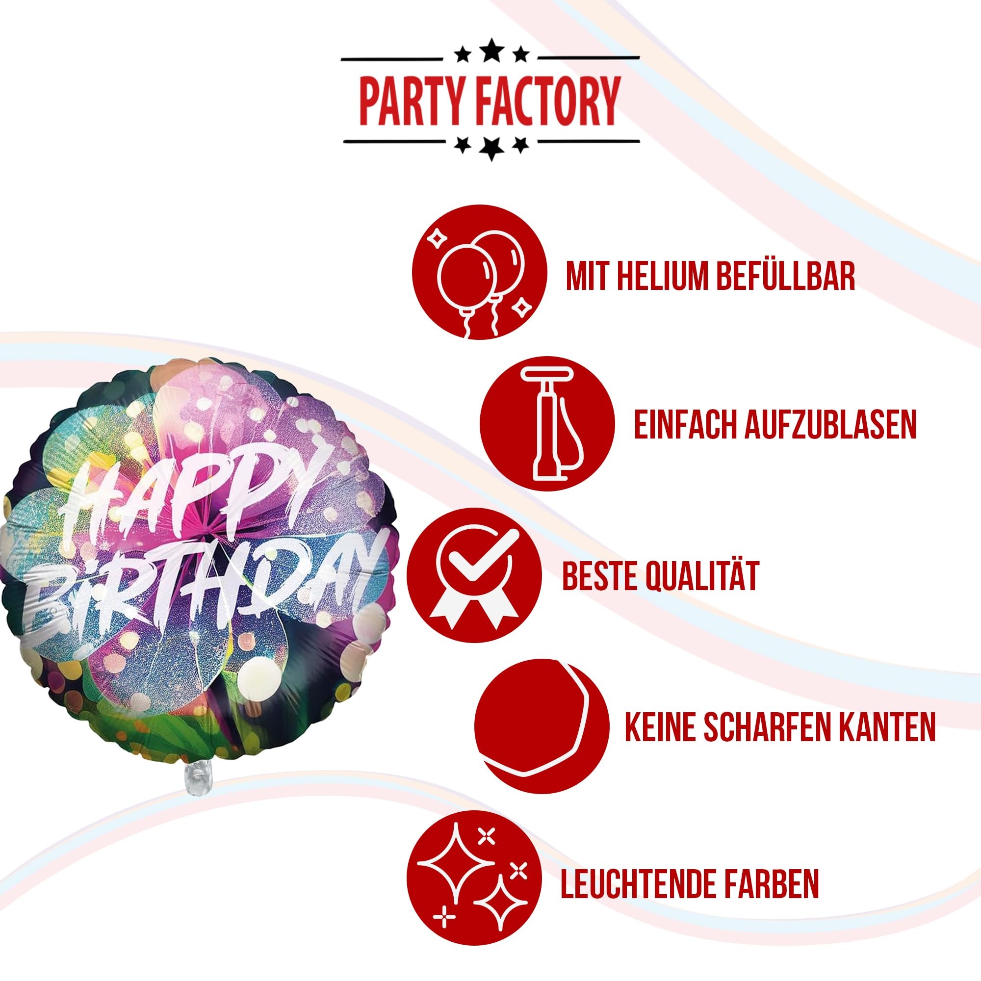 Foil Balloon Happy Birthday Flower 2 Round 45cm 5