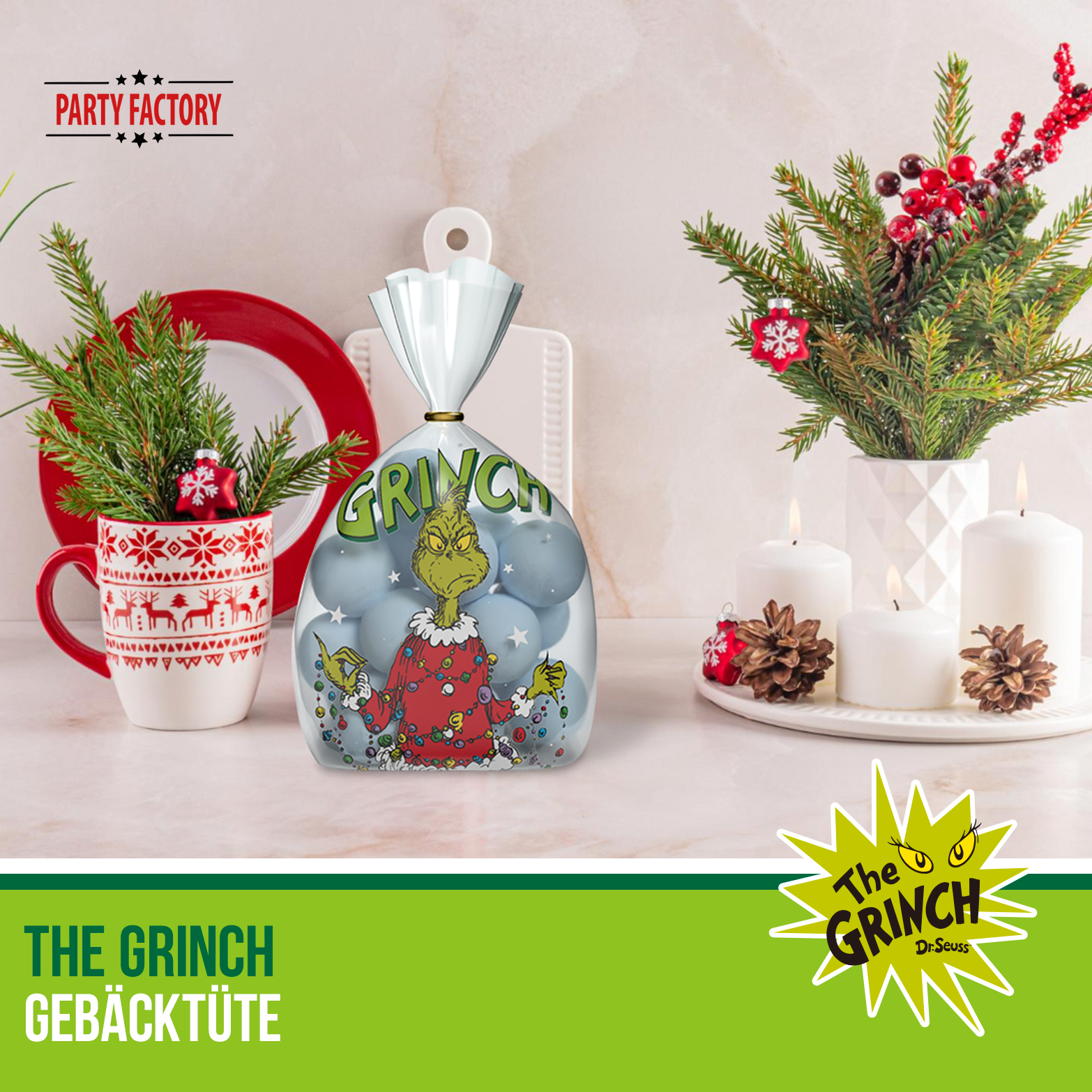 The Grinch Gebäcktüten 8er Set – Geschenkbeutel Weihnachten Party 12