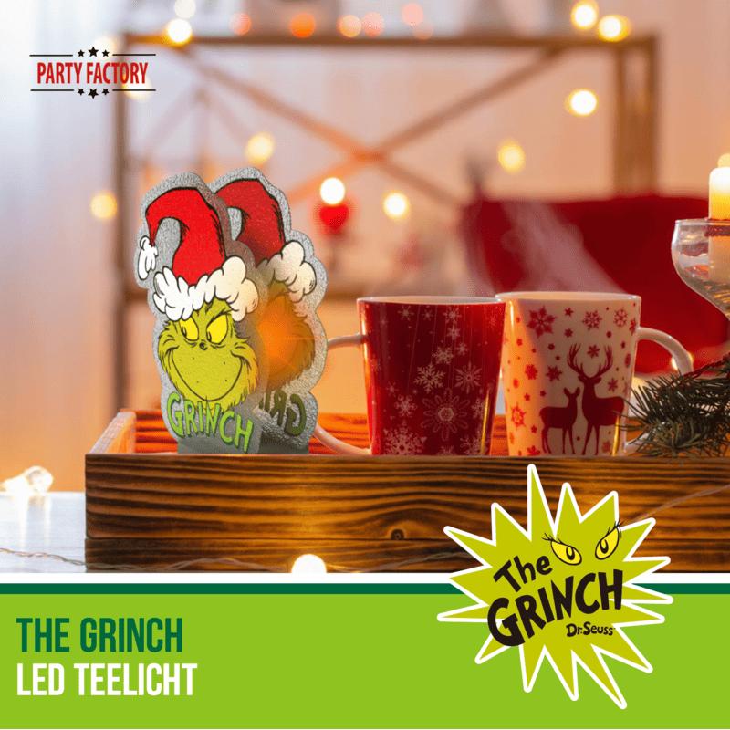 The Grinch LED Tealight - Christmas Decoration Figurine Green Red Christmas 11