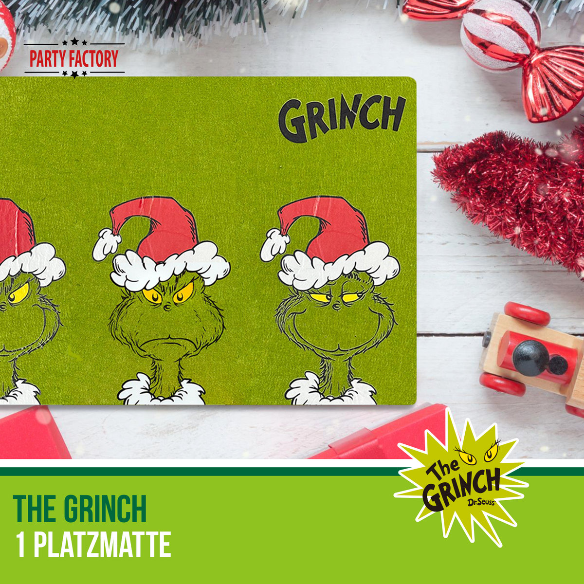The Grinch Platzmatte Filz 45x30 cm grün – Weihnachtsdeko für Esstisch 9