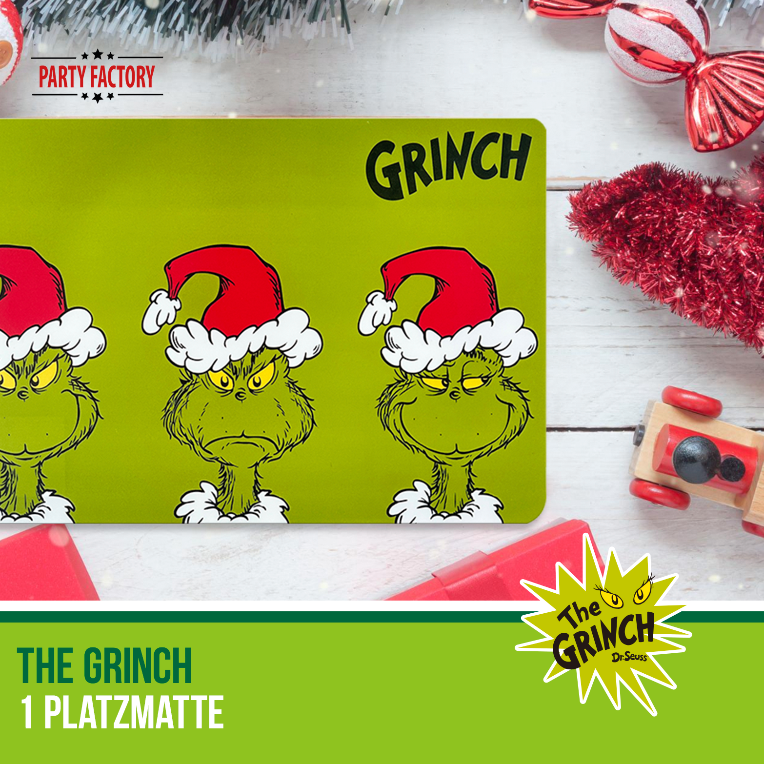 The Grinch Placemat Felt 45x30 cm Green - Christmas Decoration for Dining Table 9