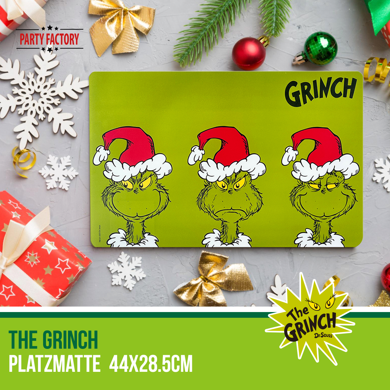 The Grinch Placemat Felt 45x30 cm Green - Christmas Decoration for Dining Table 11