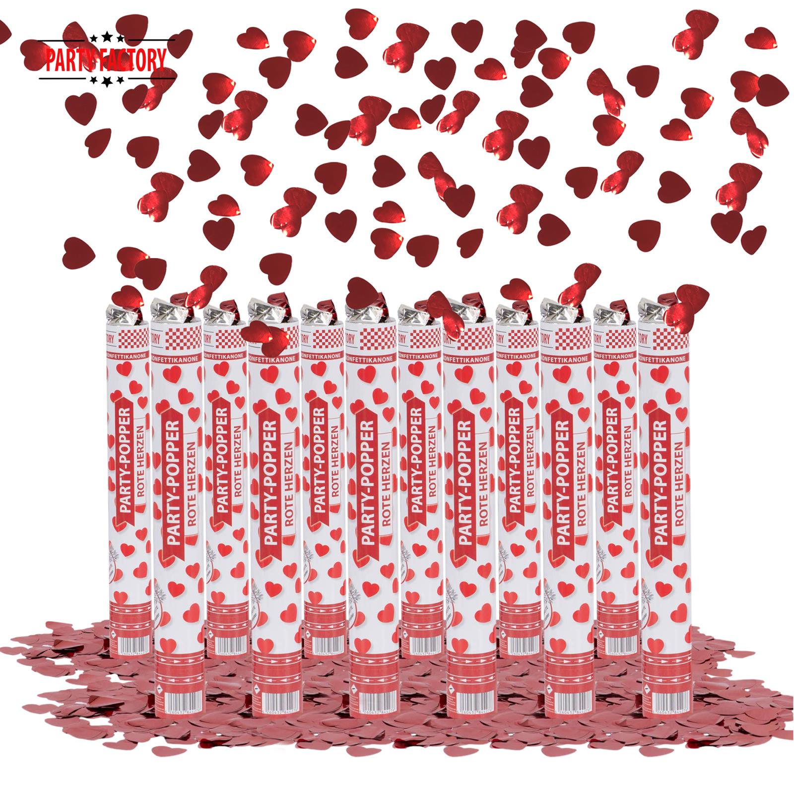 Party Popper 40cm Red Hearts 2