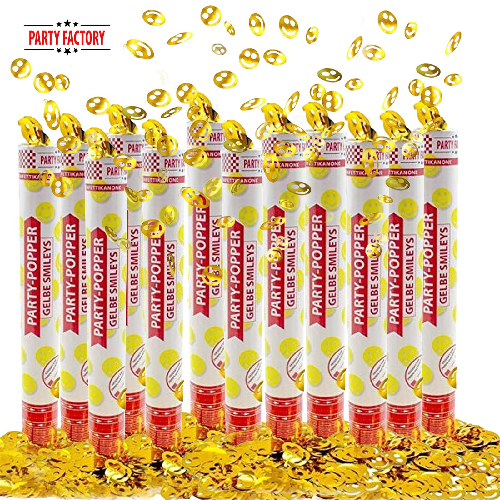 Party Poppers 40 cm Yellow Smileys 2