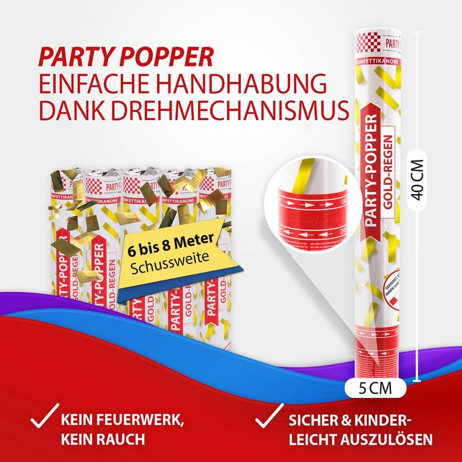Party Poppers Gold Rain 11