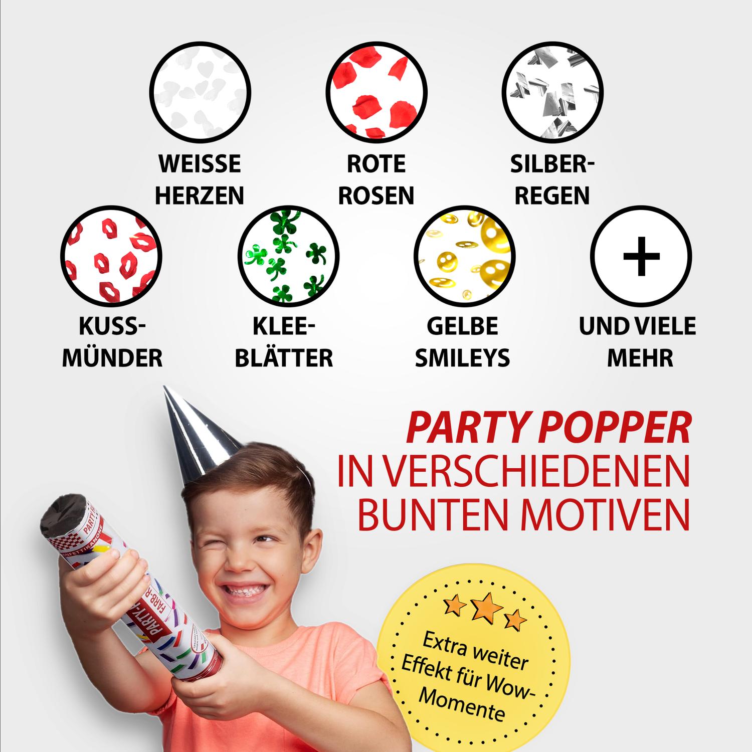 Party Popper 40 cm Flower Power – Colorful Confetti Shooter for Hippie Parties &amp; Celebrations 5