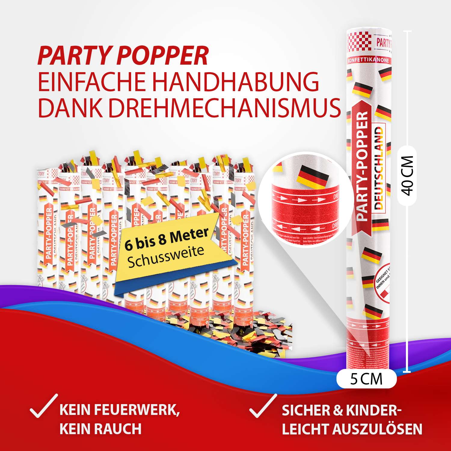 Party poppers 40 cm, Germany 8