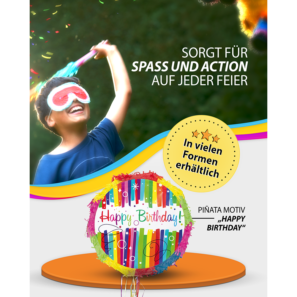 Piñata Colorful Happy Birthday 3