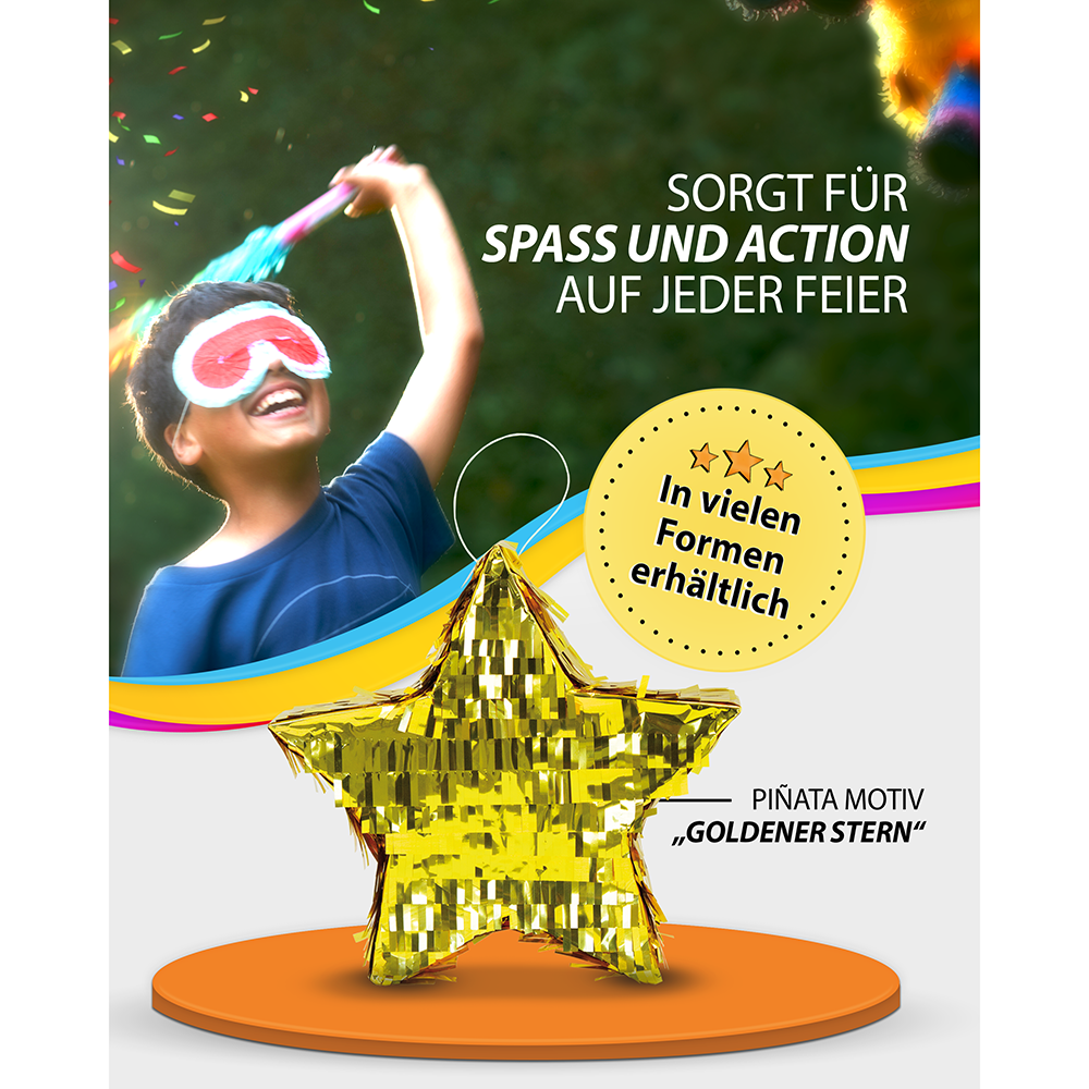 Golden Star Piñata 3