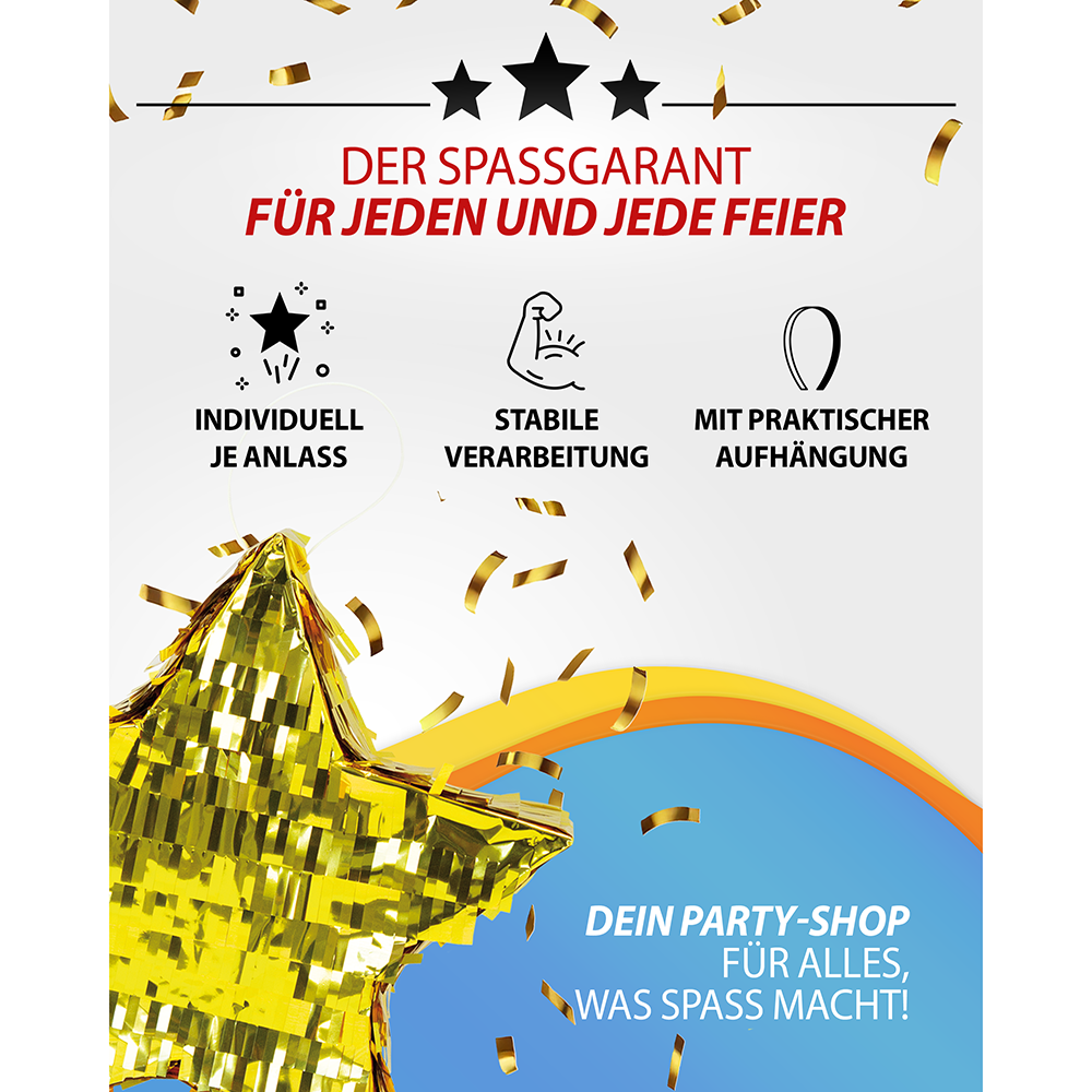 Golden Star Piñata 7