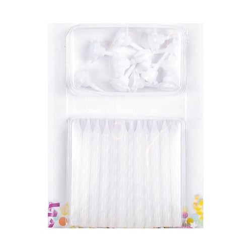 Kuchenkerzen Weiß 24 Stück mit 12 Haltern – Tortenkerzen für Geburtstag & Feier