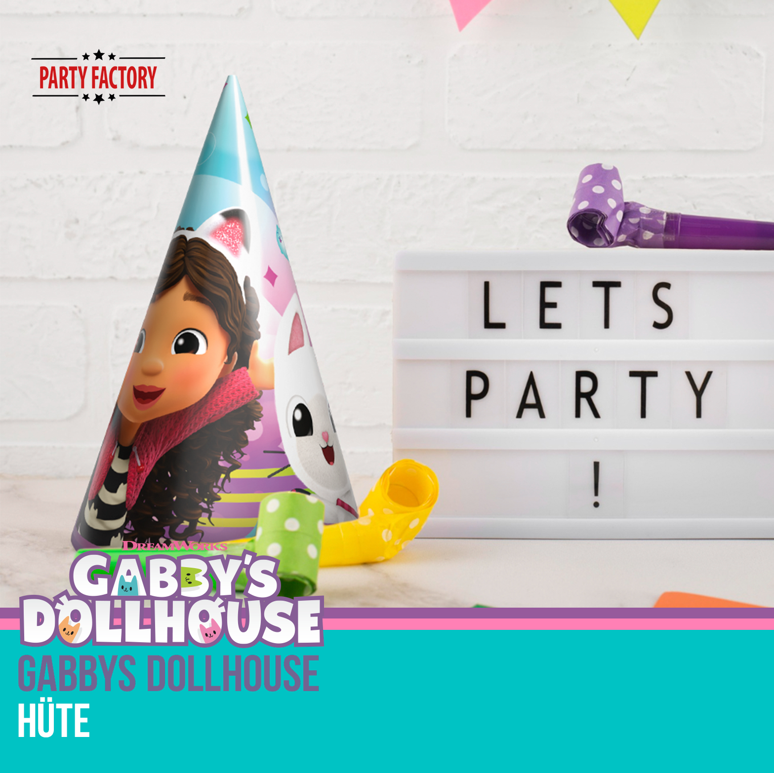 Gabby's Dollhouse Party Hats 10 Pieces - Colorful Birthday Hats for Kids' Party 3