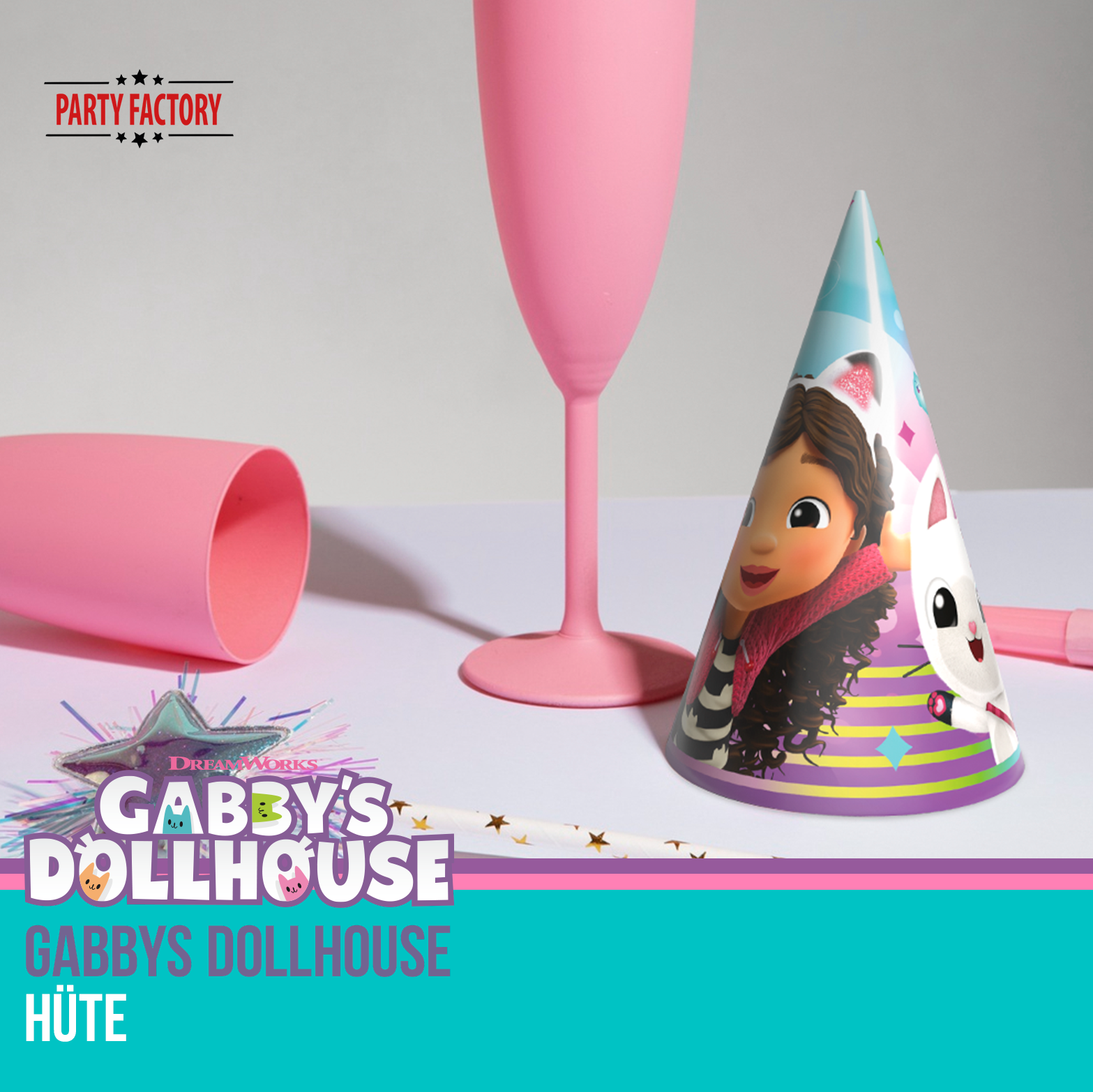Gabby's Dollhouse Party Hats 10 Pieces - Colorful Birthday Hats for Kids' Party 5