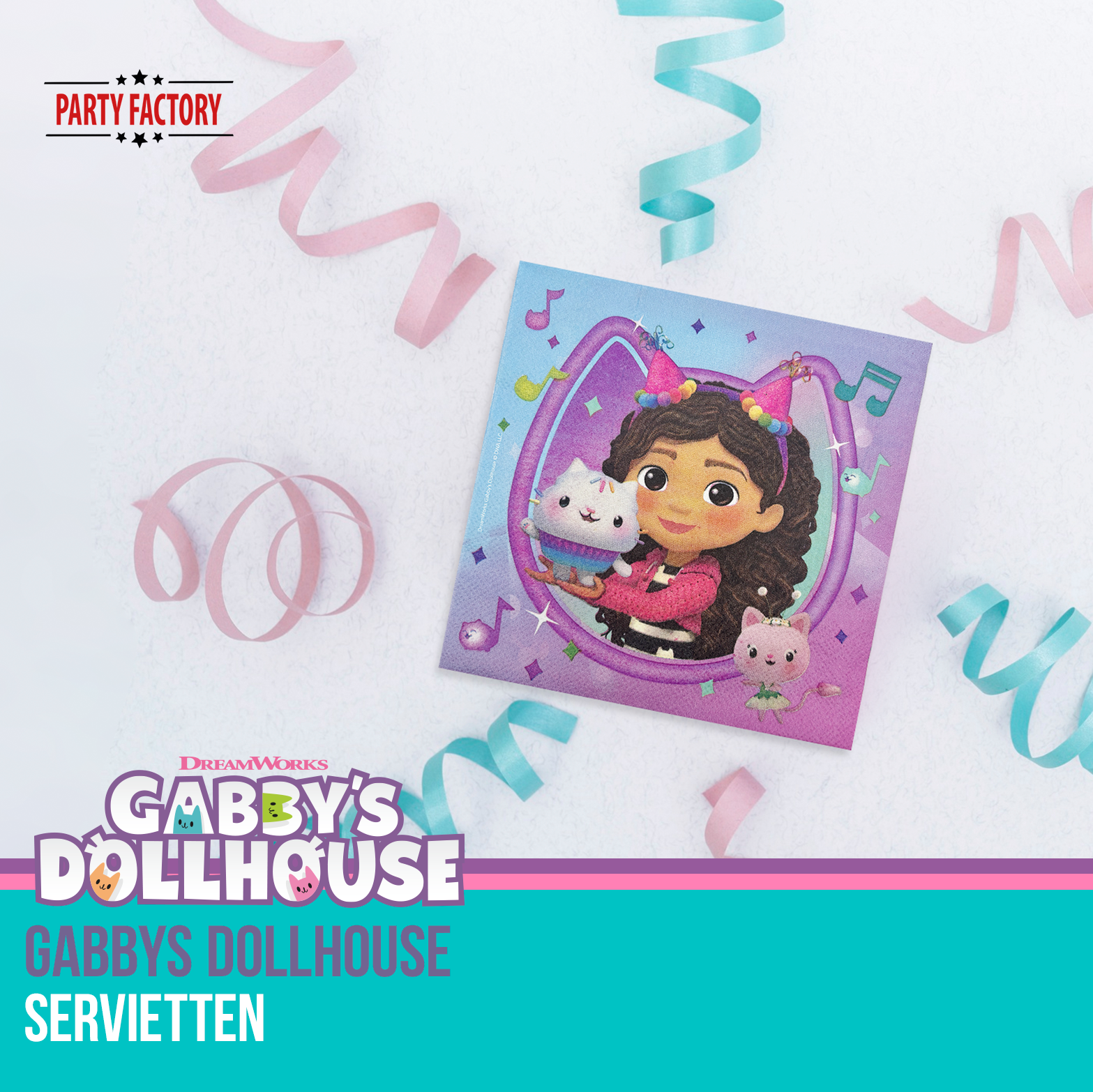 Gabby’s Dollhouse Servietten 20 Stück – 3-lagig Party Deko für Kindergeburtstag 2