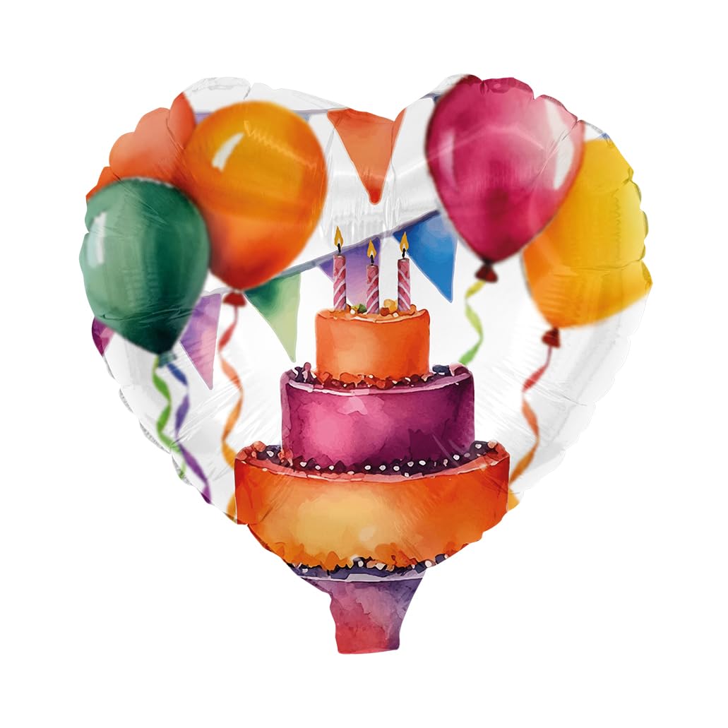 Folienballon Happy Birthday Watercolor Herz 45cm 1