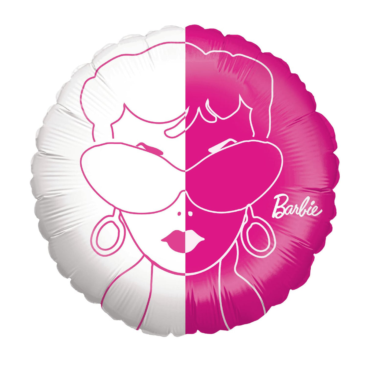 Folienballon Barbie pink weiß rund ø45 cm 8