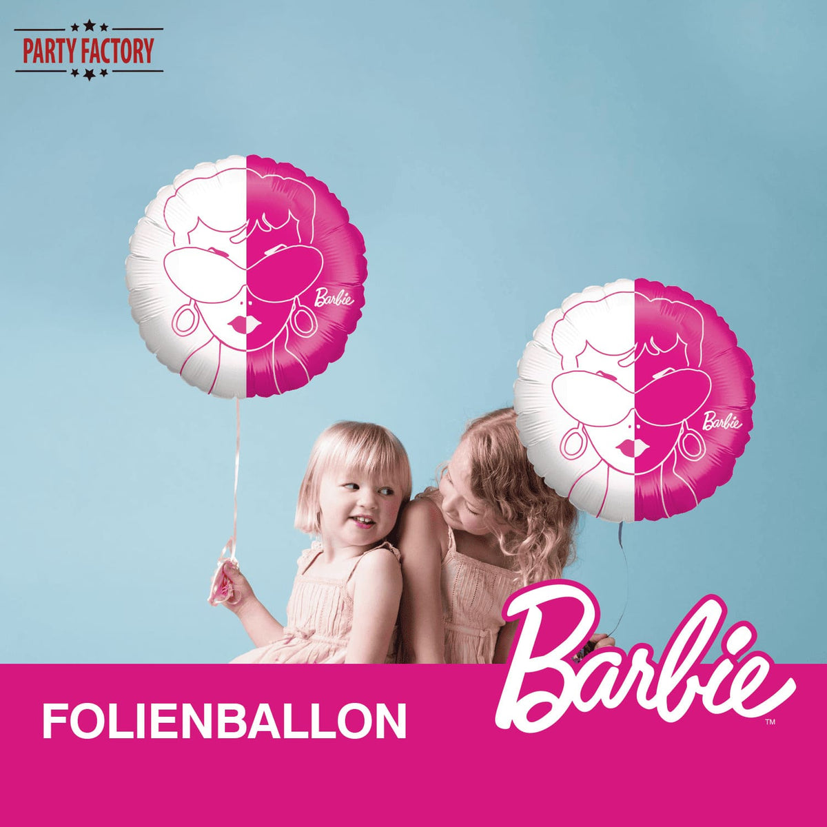 Folienballon Barbie pink weiß rund ø45 cm 9