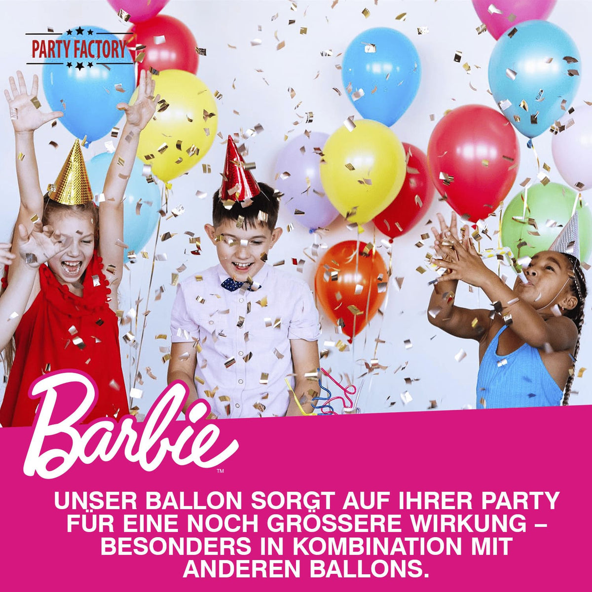 Folienballon Barbie pink weiß rund ø45 cm 13