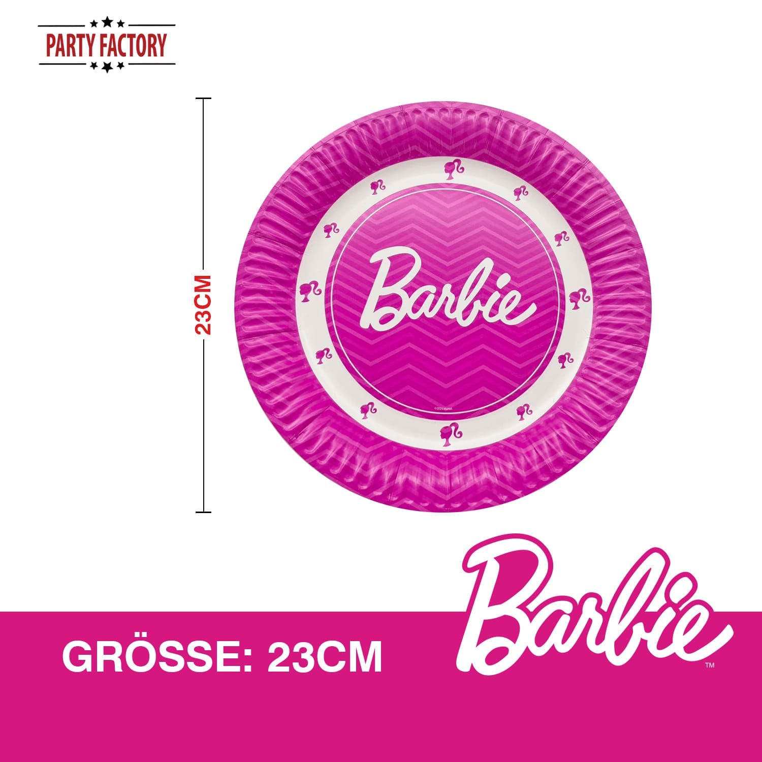Barbie Papp-Teller 23cm – 8 Stück 10