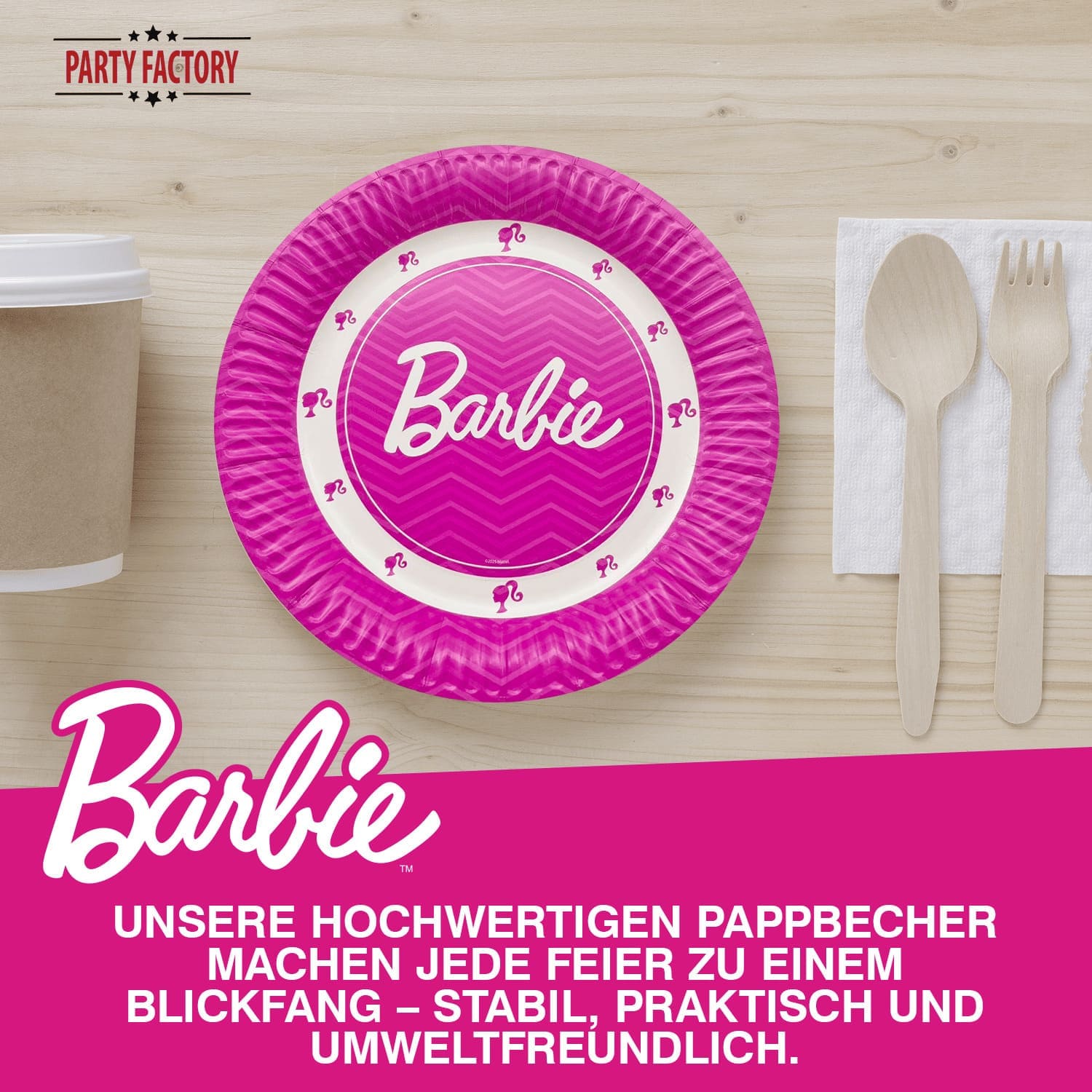 Barbie Papp-Teller 23cm – 8 Stück 13