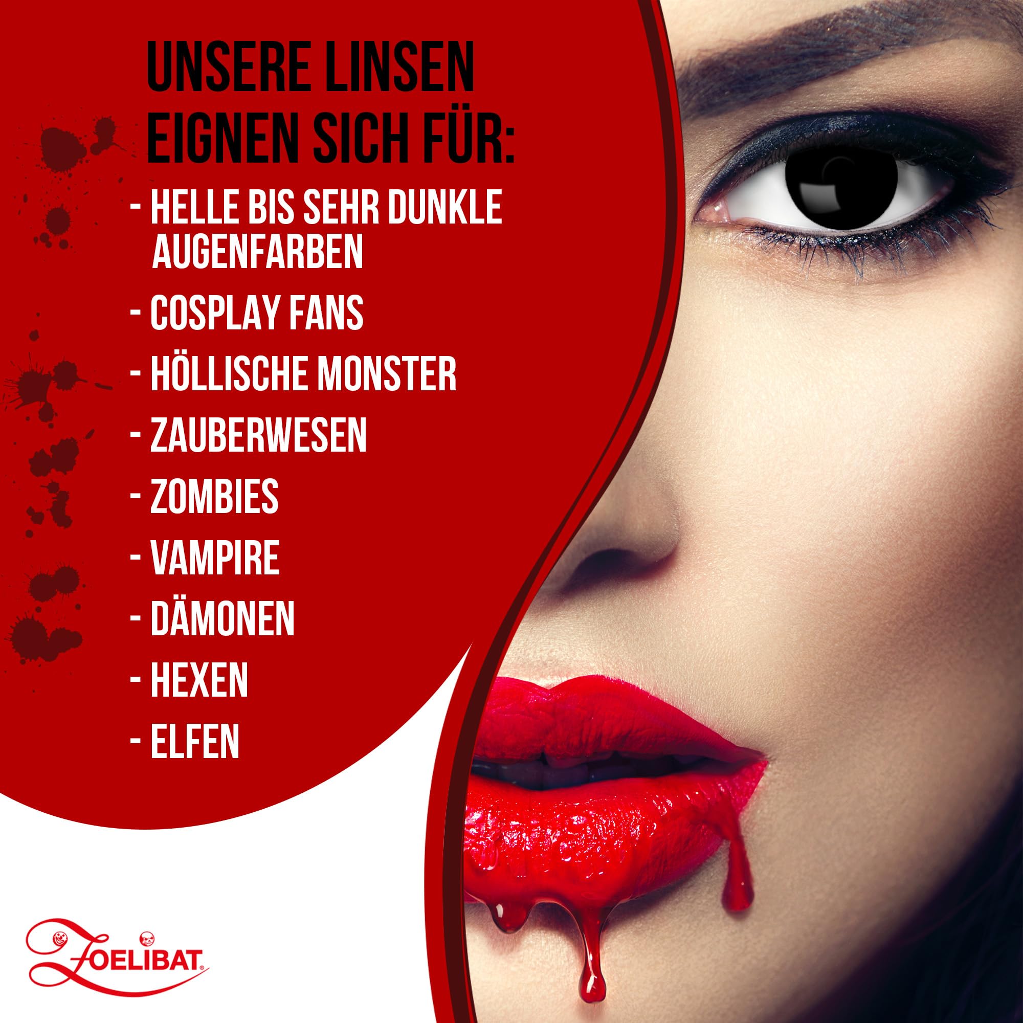Zoelibat Eyecatcher Wochen-Kontaktlinsen Black Witch 5
