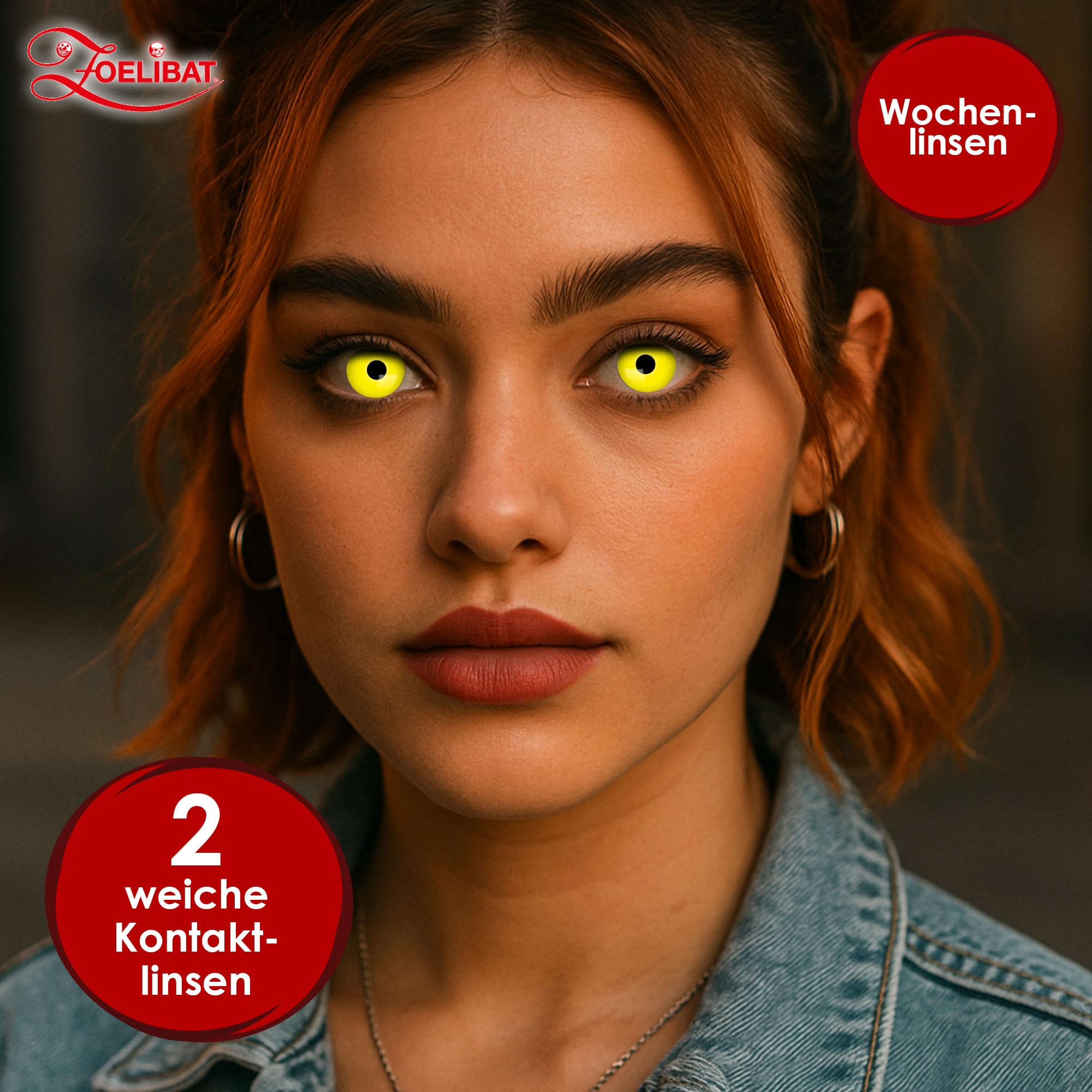 Zoelibat Eyecatcher Wochen-Kontaktlinsen Yellow Crow Eye 9