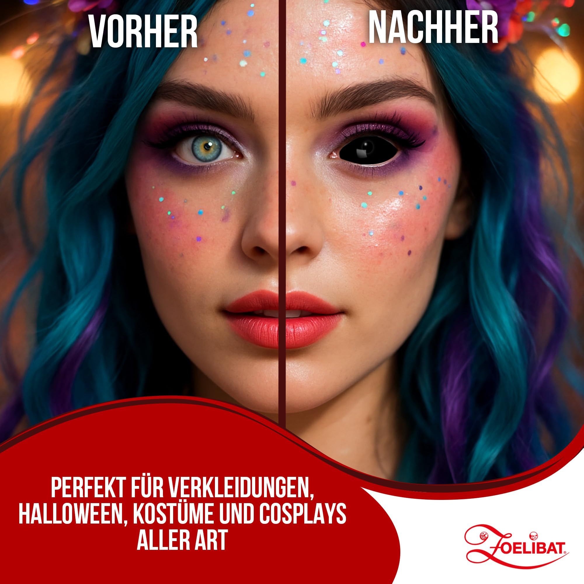 Zoelibat Eyecatcher Sclera 6 Monats-Kontaktlinsen Black Eye 10