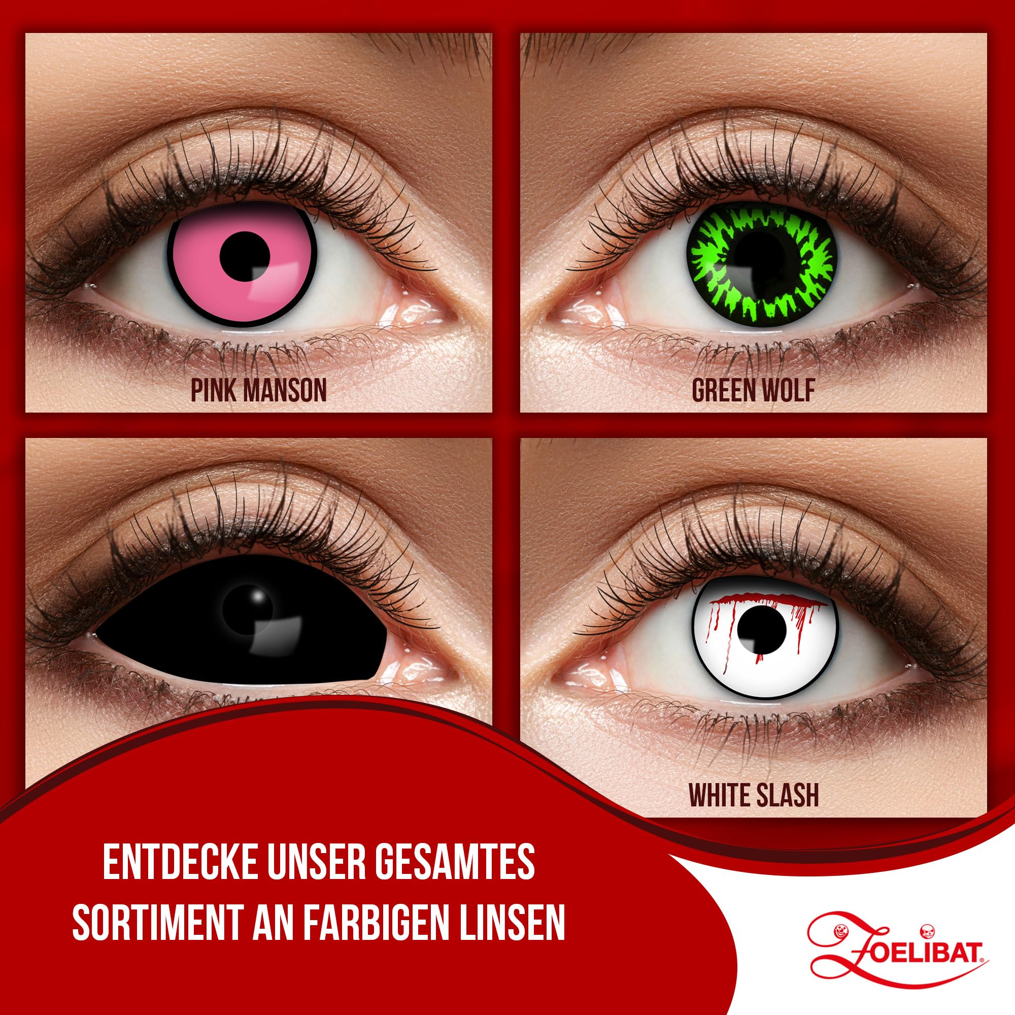 Zoelibat Eyecatcher Sclera 6 Monats-Kontaktlinsen Black Eye 14