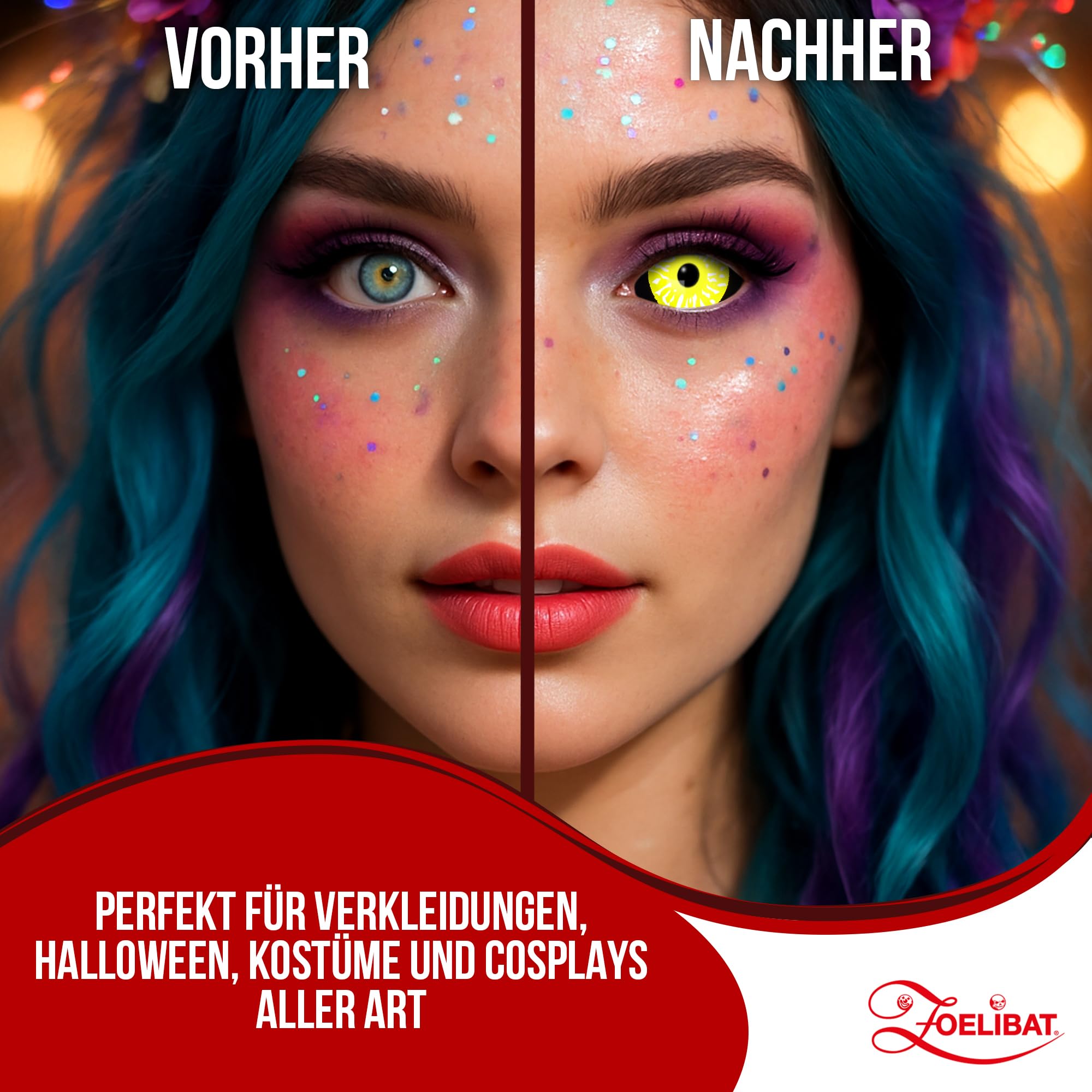 Zoelibat Eyecatcher Sclera 6 Monthly Contact Lenses Black Yellow 10
