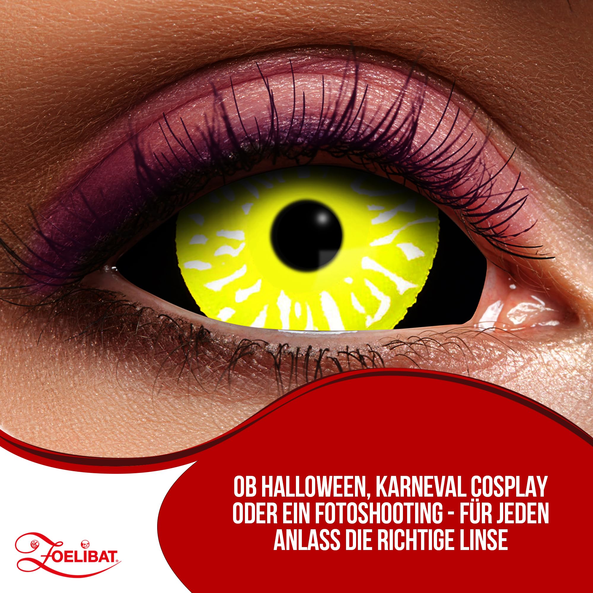 Zoelibat Eyecatcher Sclera 6 Monthly Contact Lenses Black Yellow 13