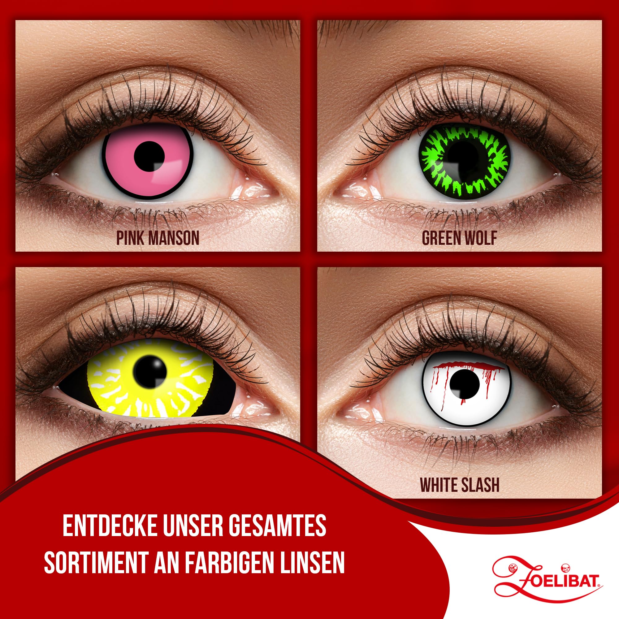 Zoelibat Eyecatcher Sclera 6 Monthly Contact Lenses Black Yellow 14