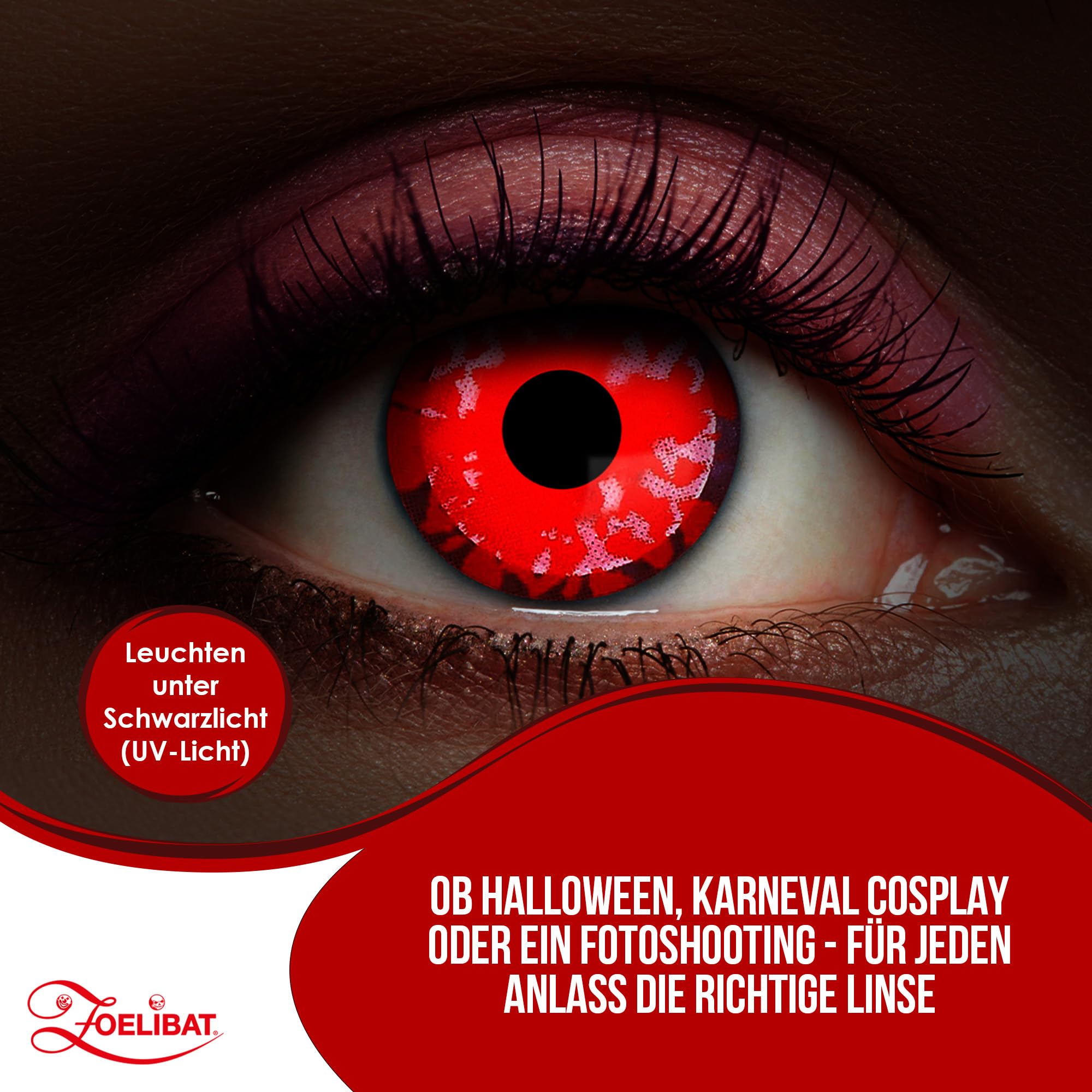 Zoelibat Eyecatcher UV 12 Monthly Contact Lenses Flash Red Diamond 14