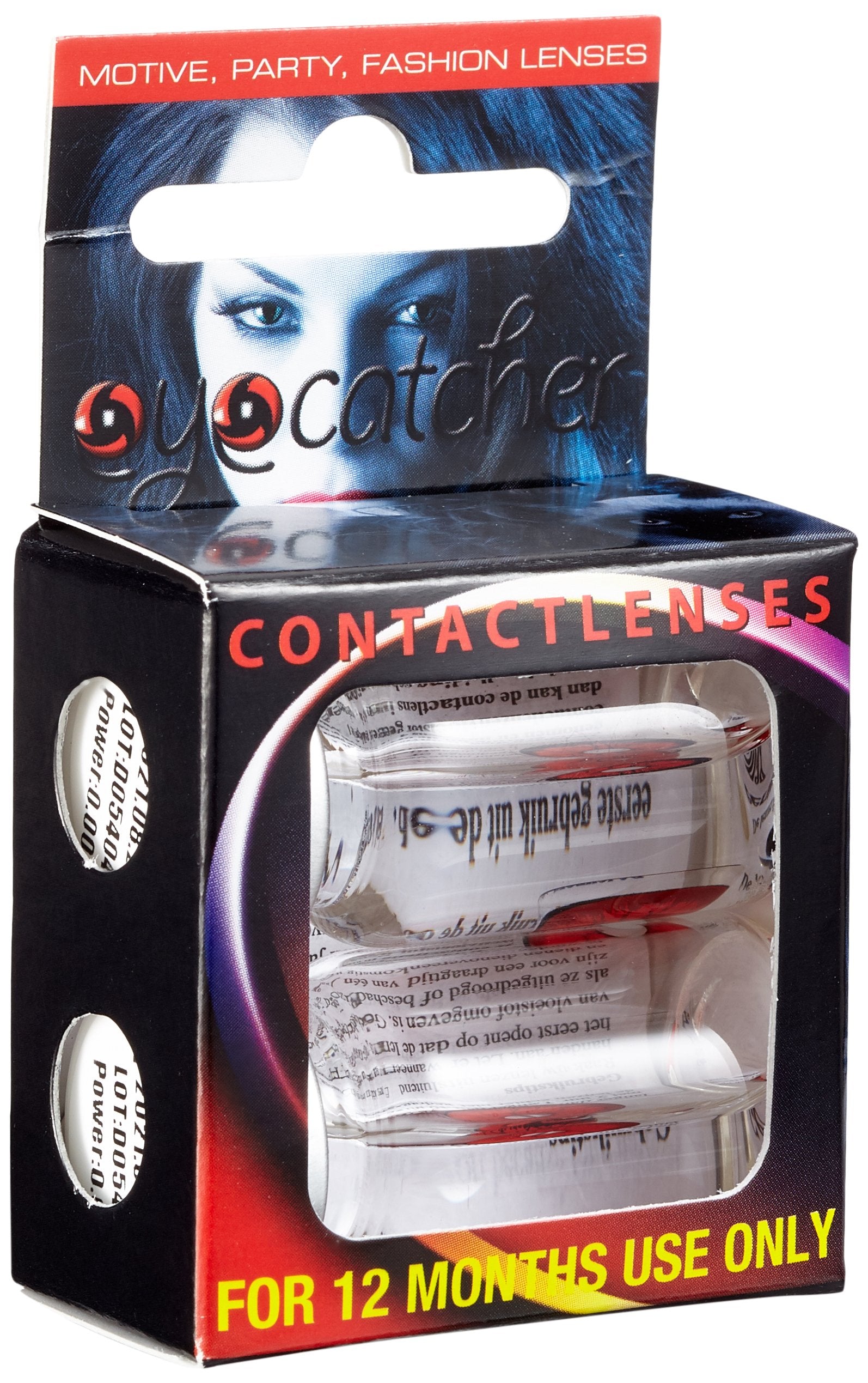 Zoelibat Eyecatcher UV 12 Monthly Contact Lenses Flash Red Diamond 15