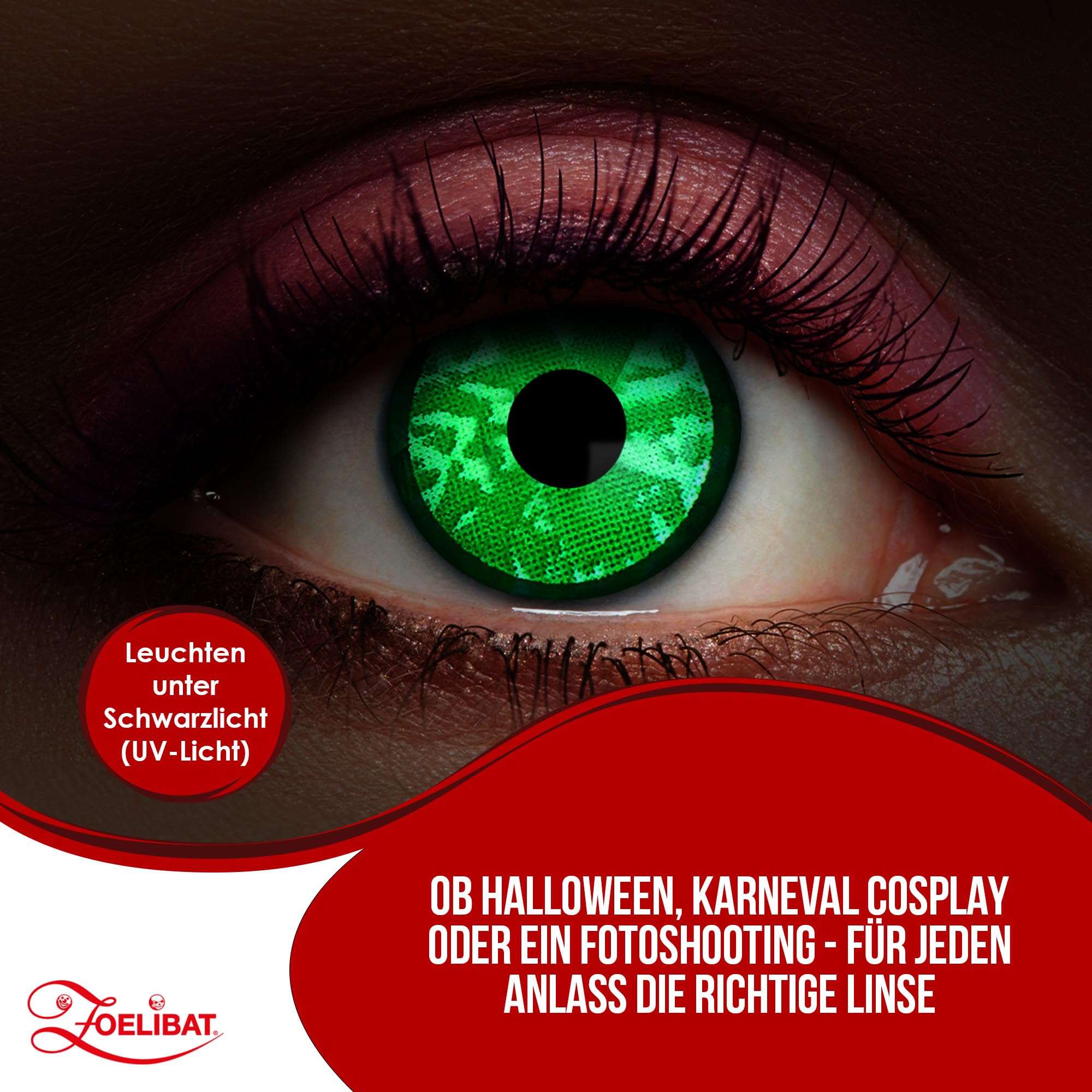Zoelibat Eyecatcher UV 12 Monthly Contact Lenses Flash Green Diamond 13