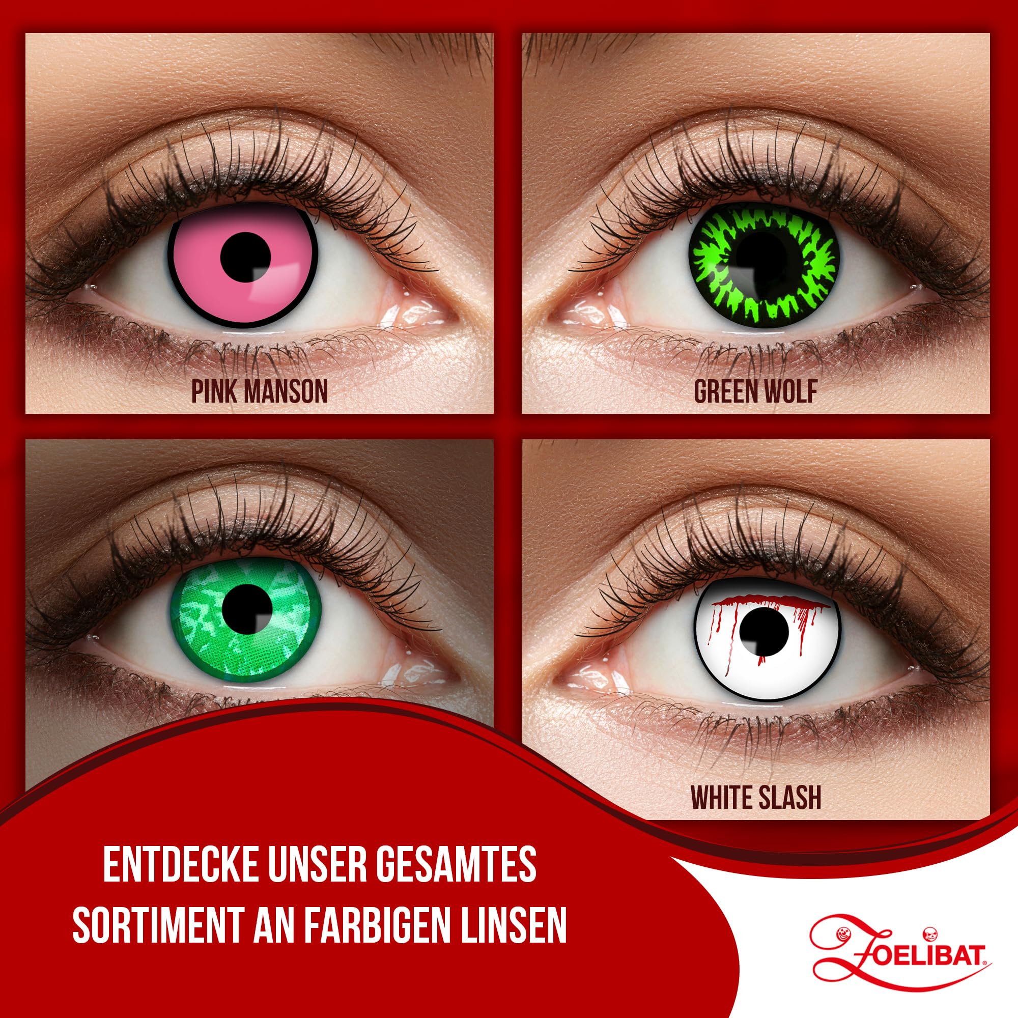 Zoelibat Eyecatcher UV 12 Monthly Contact Lenses Flash Green Diamond 14