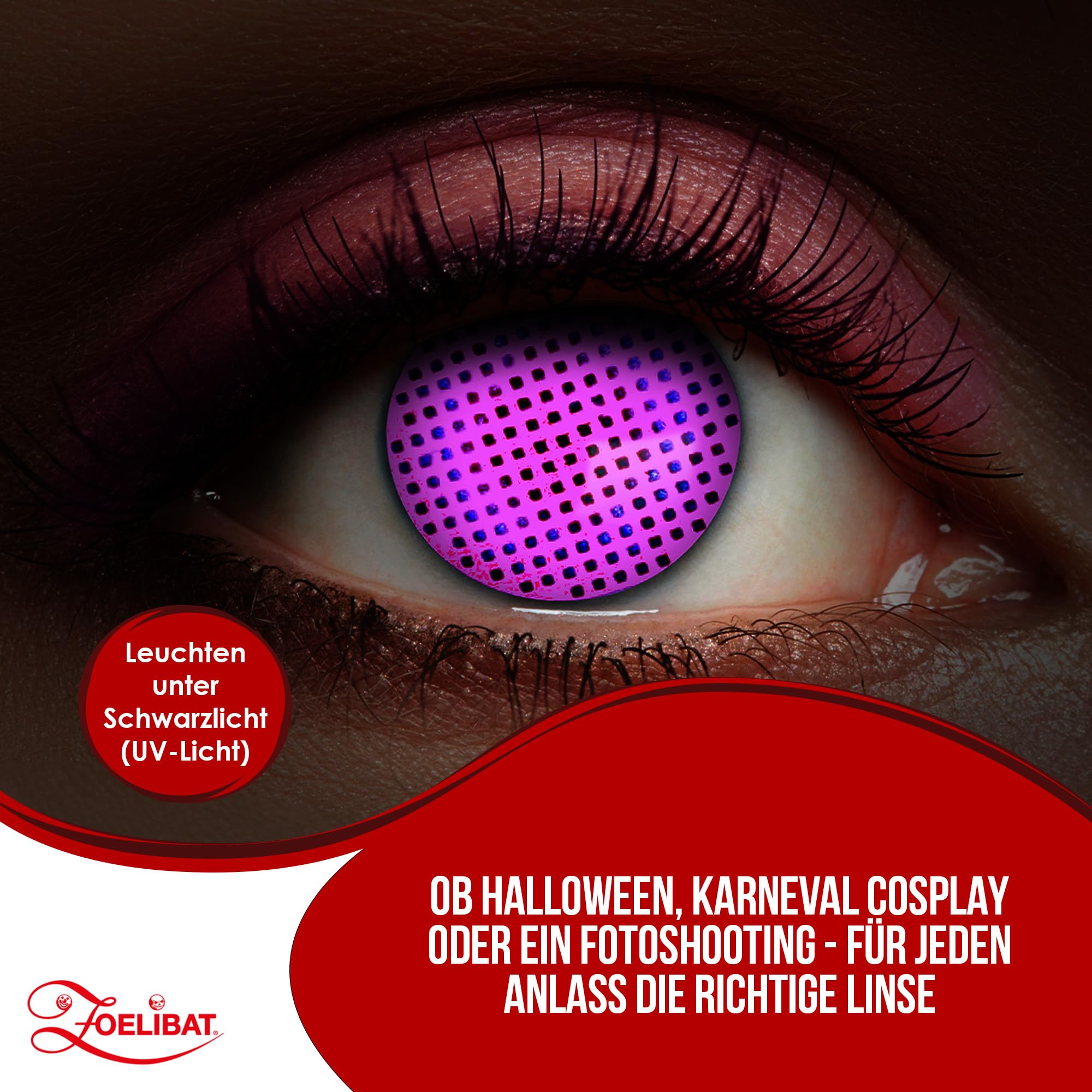 Zoelibat Eyecatcher UV 12 Monthly Contact Lenses Flash Pink Screen 14