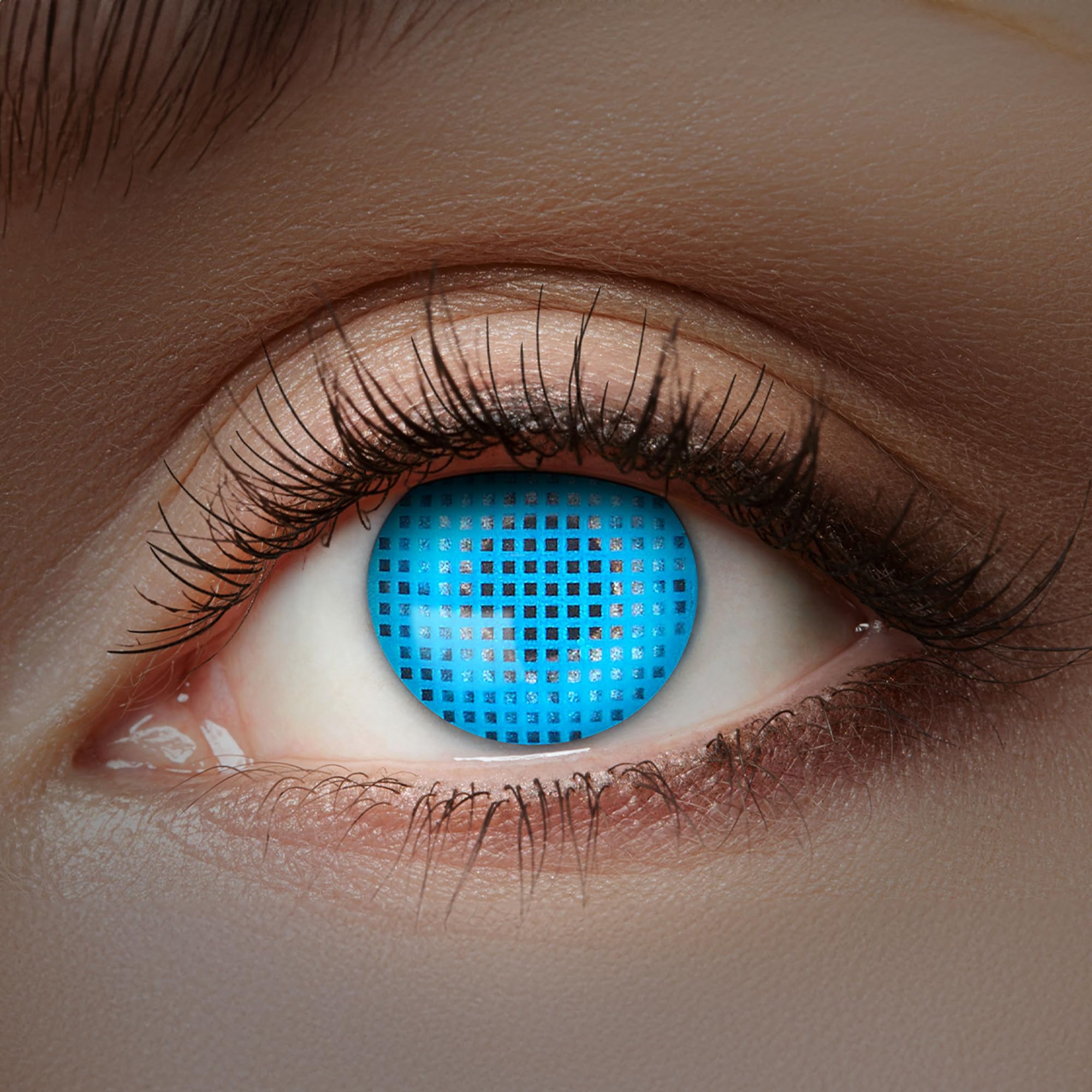 Zoelibat Eyecatcher UV 12 Monthly Contact Lenses Flash Blue Screen 7