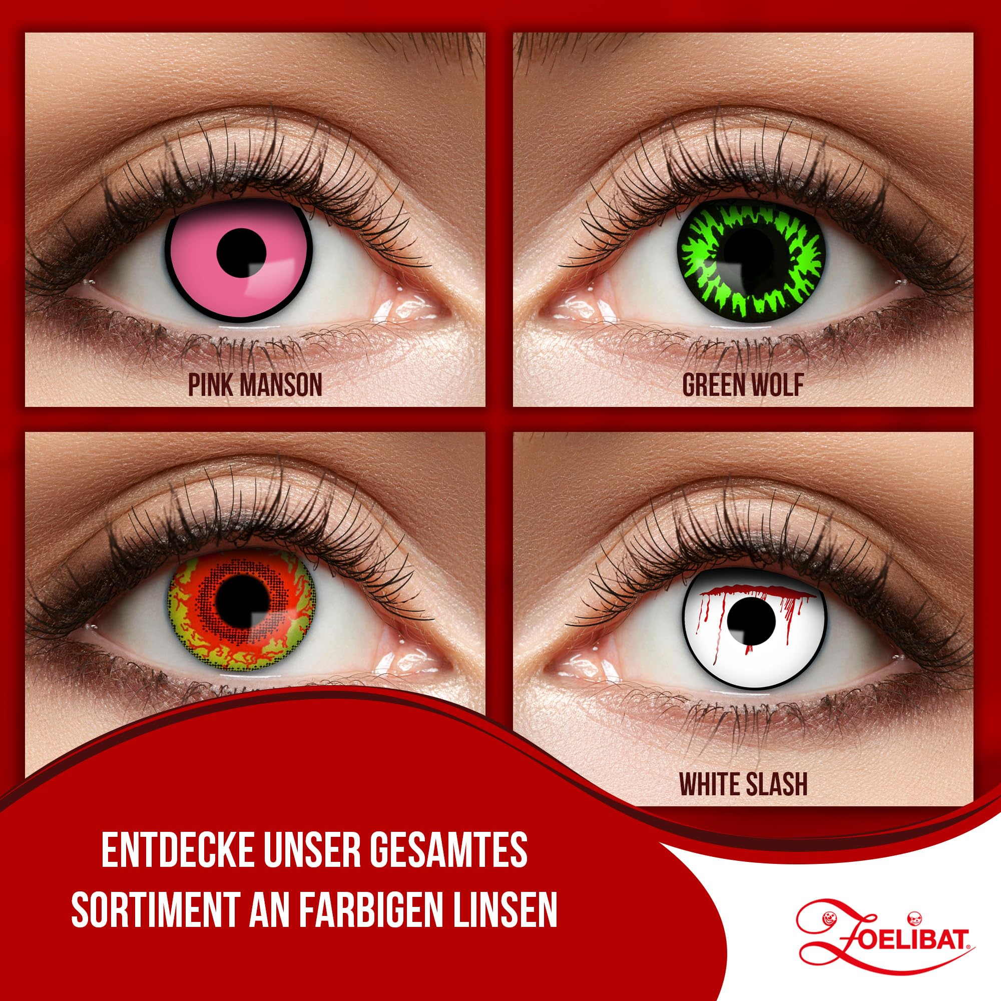 Zoelibat Eyecatcher 12-month contact lenses Red Monster 16