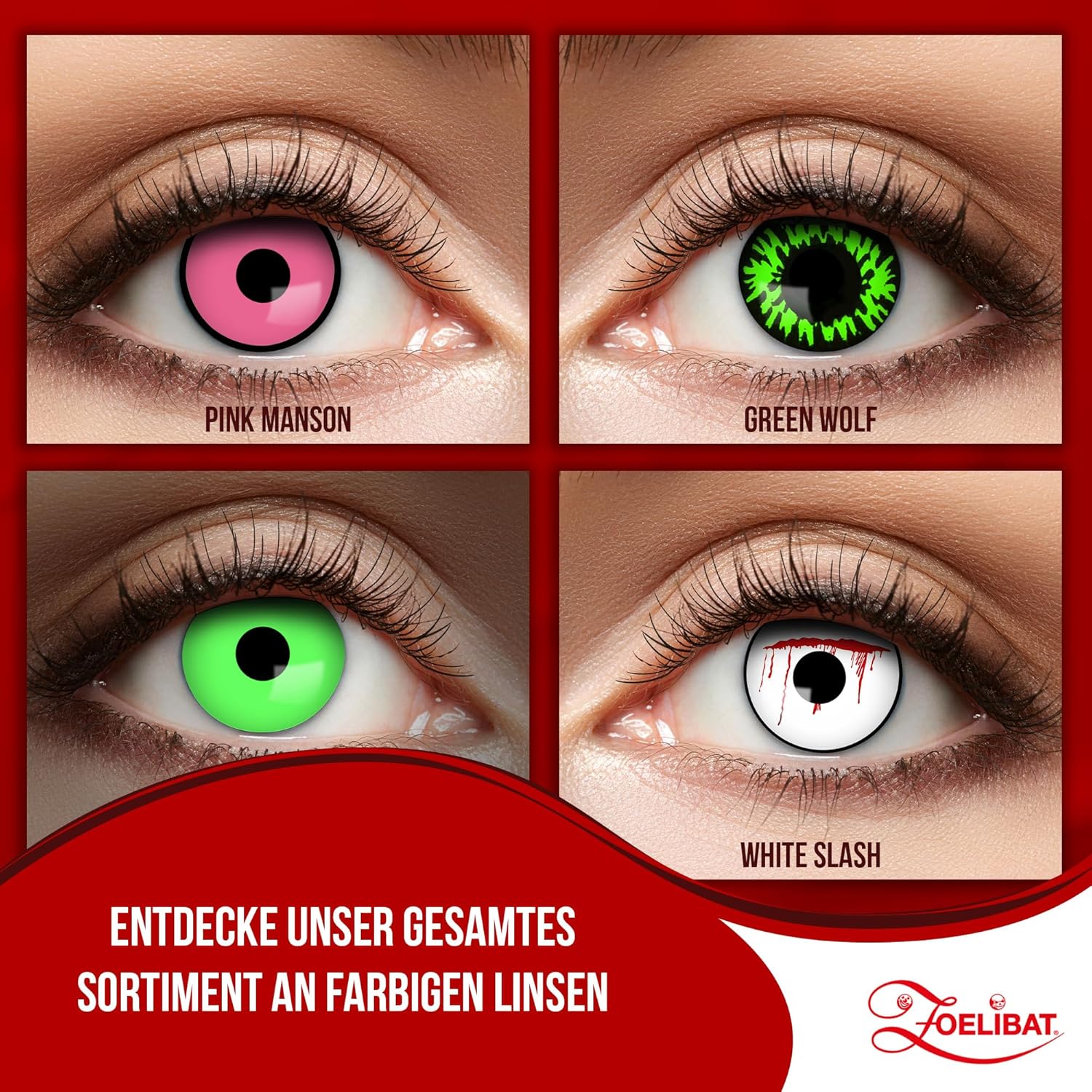 Zoelibat Eyecatcher UV 1 Monthly Contact Lenses Flash Green 14
