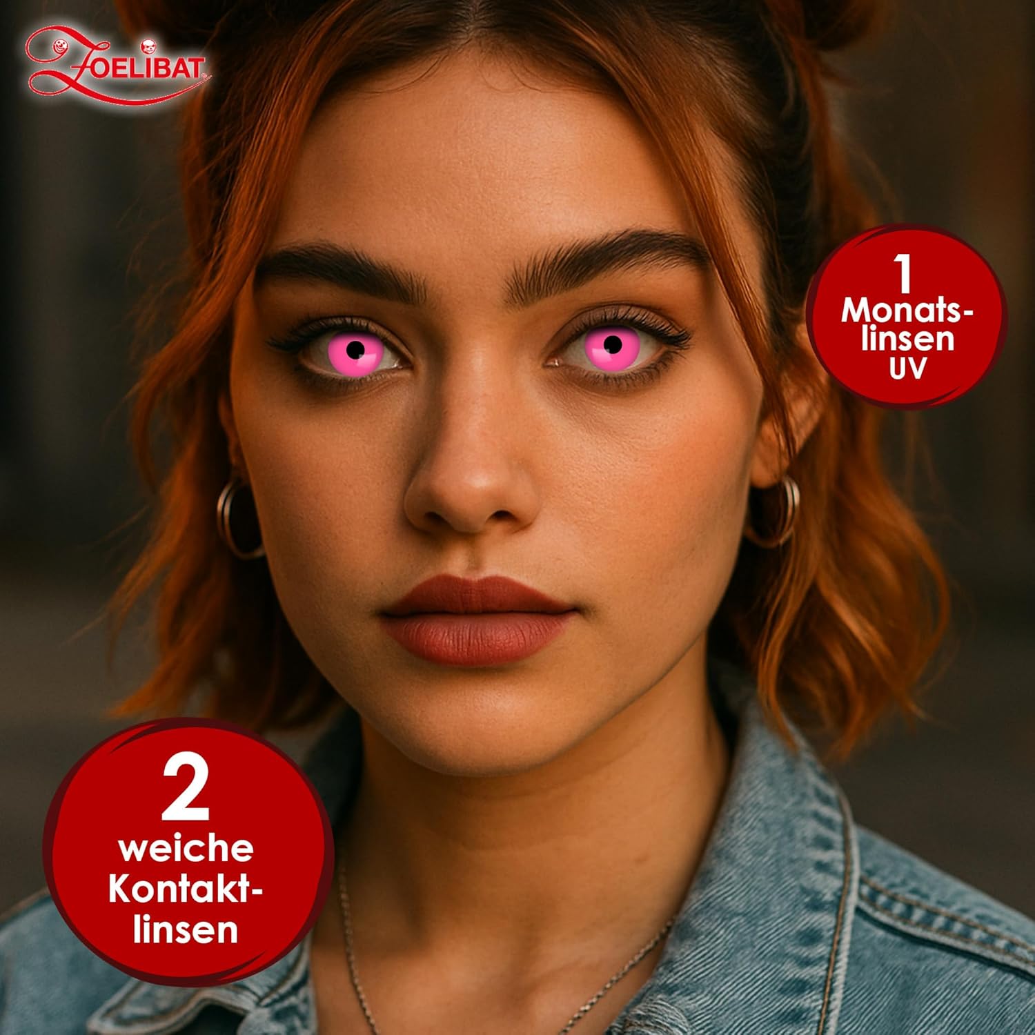 Zoelibat Eyecatcher UV 1 Month Contact Lenses Flash Pink 9