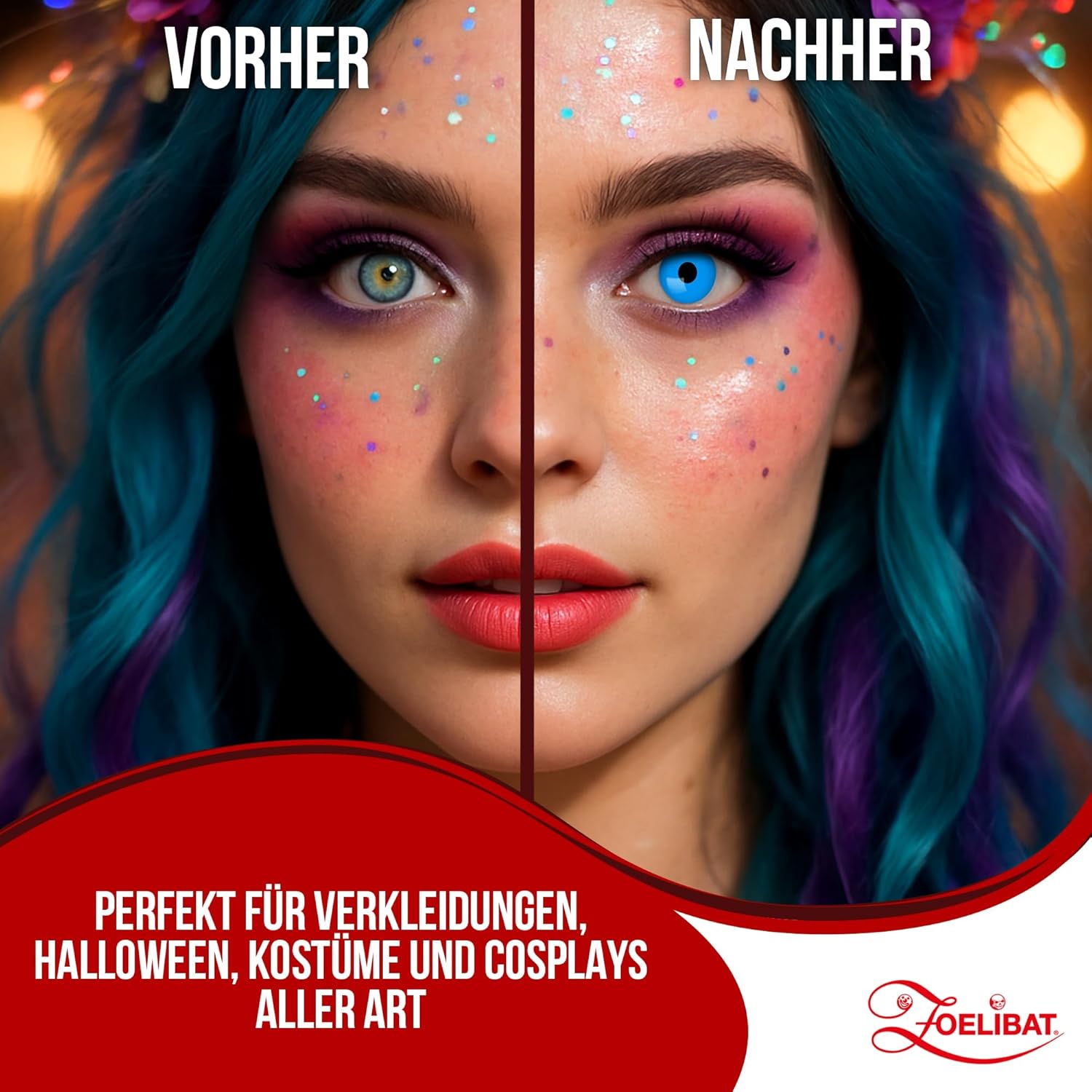 Zoelibat Eyecatcher UV 1 Month Contact Lenses Flash Blue 10