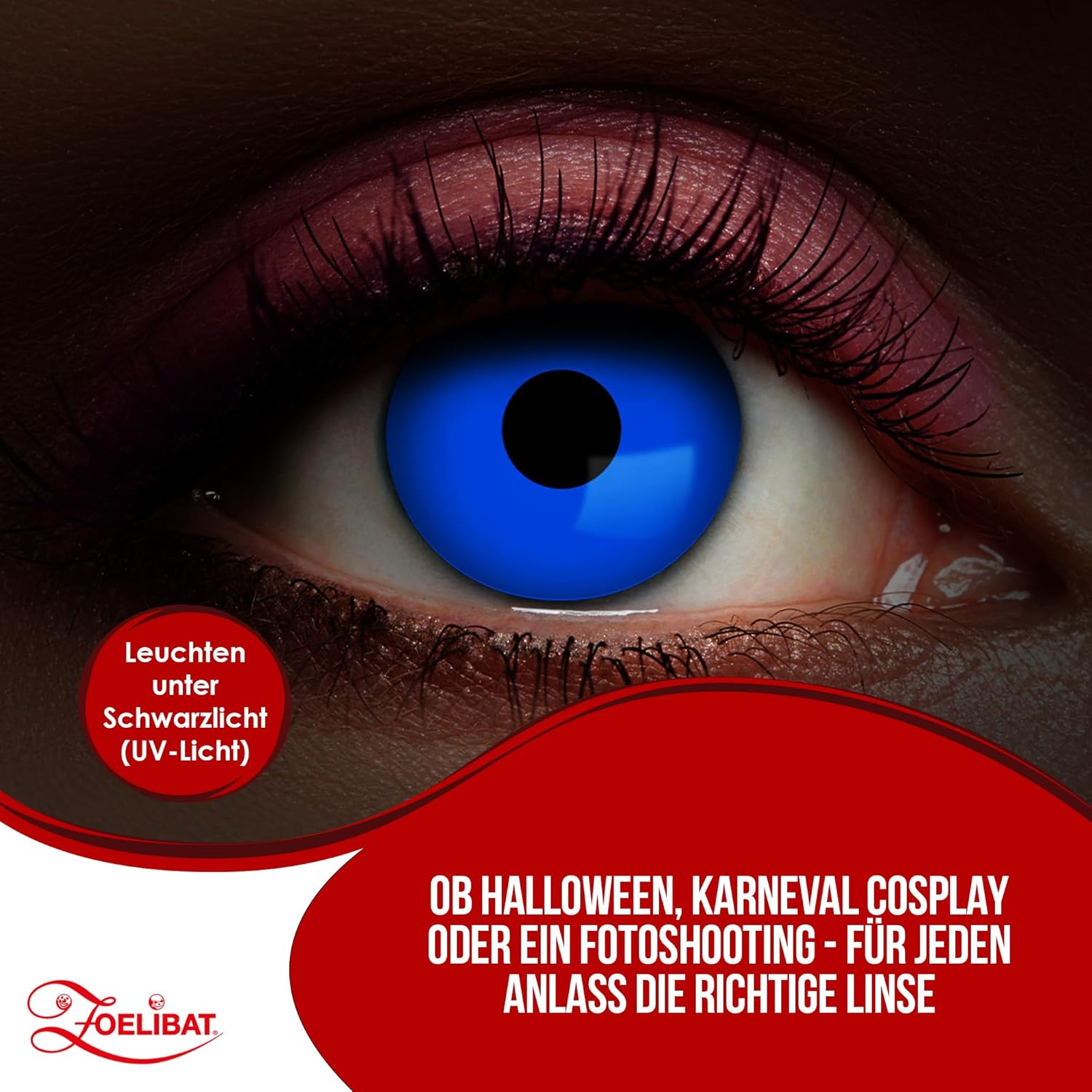 Zoelibat Eyecatcher UV 1 Month Contact Lenses Flash Blue 13