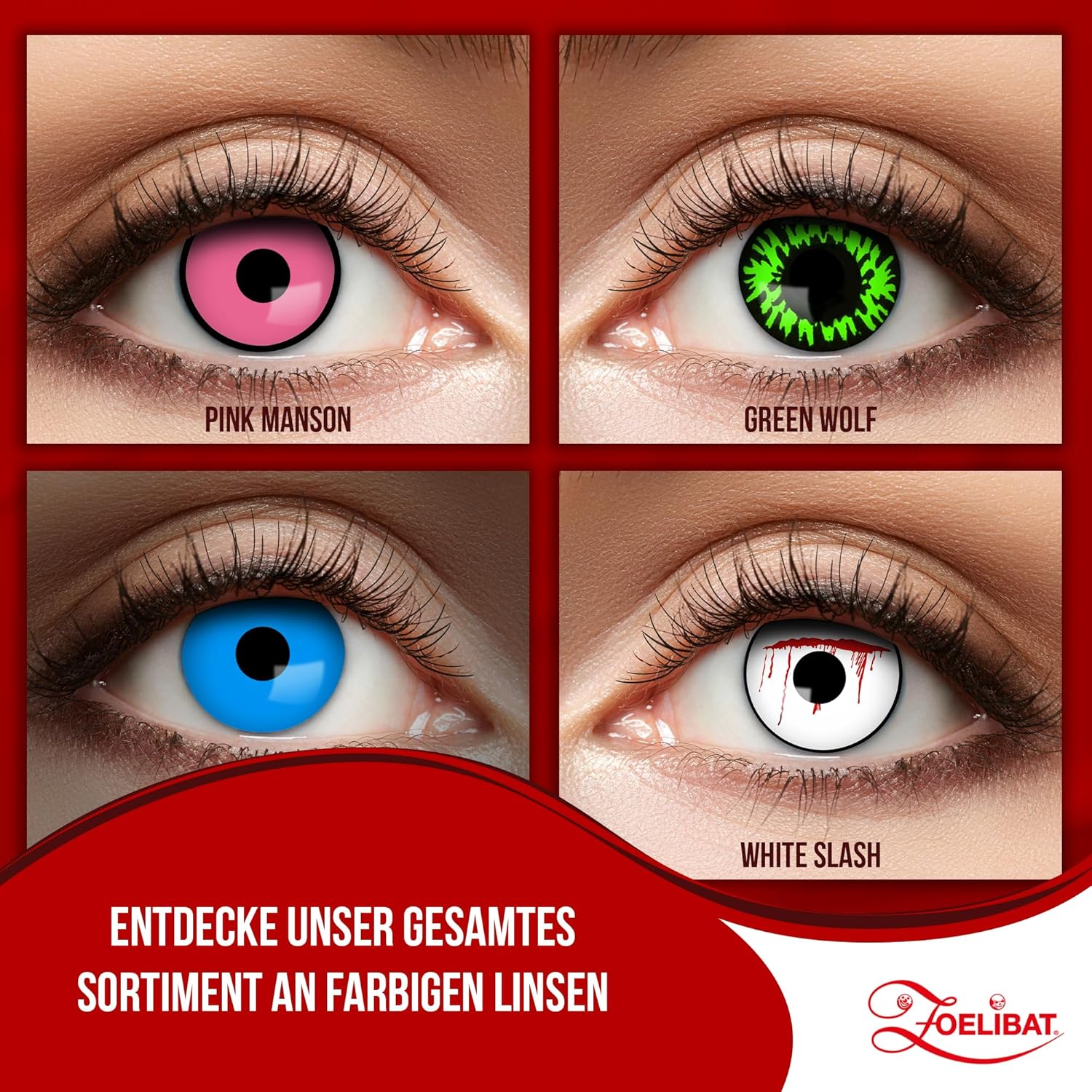 Zoelibat Eyecatcher UV 1 Month Contact Lenses Flash Blue 14