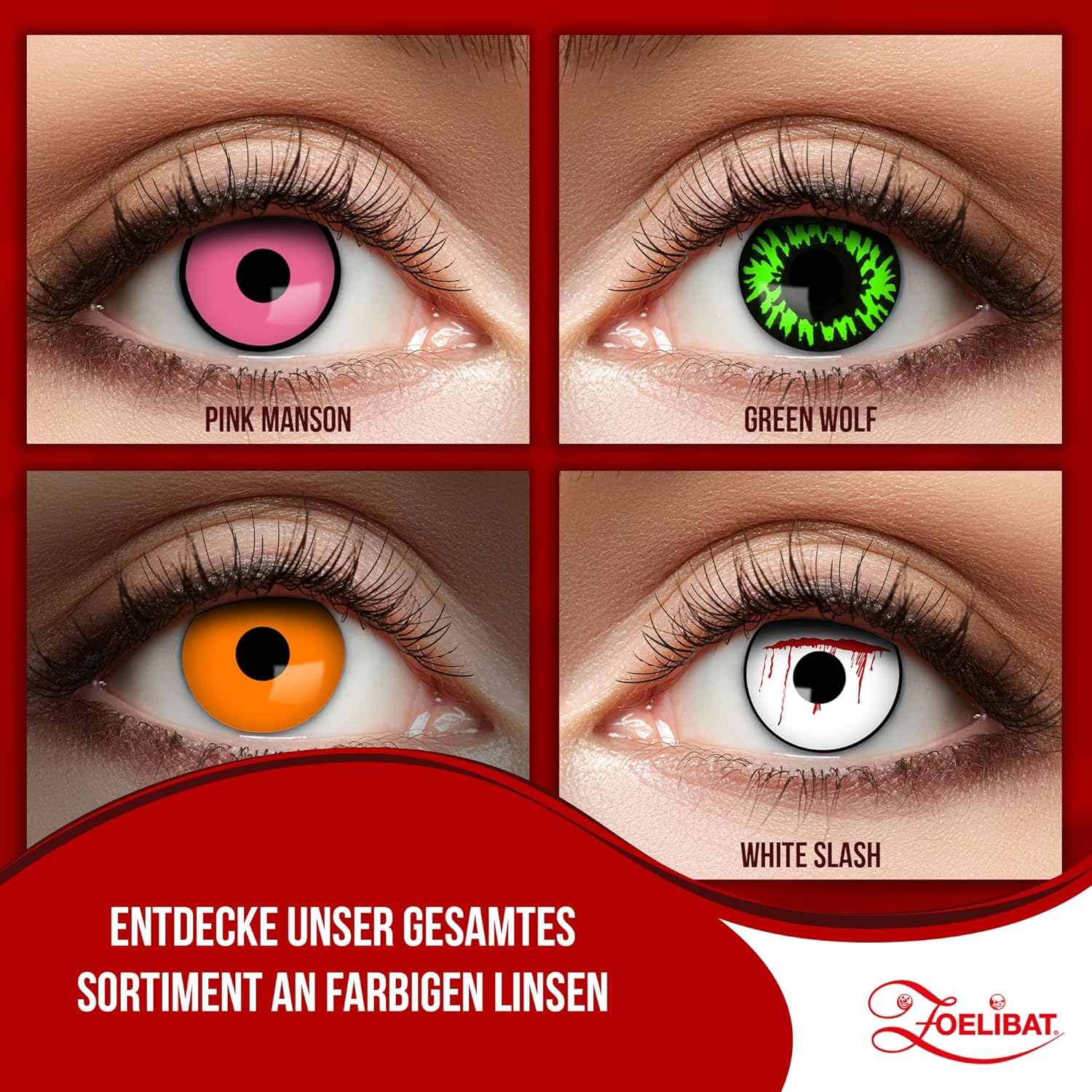 Zoelibat Eyecatcher UV 1 Monthly Contact Lenses Flash Orange 14