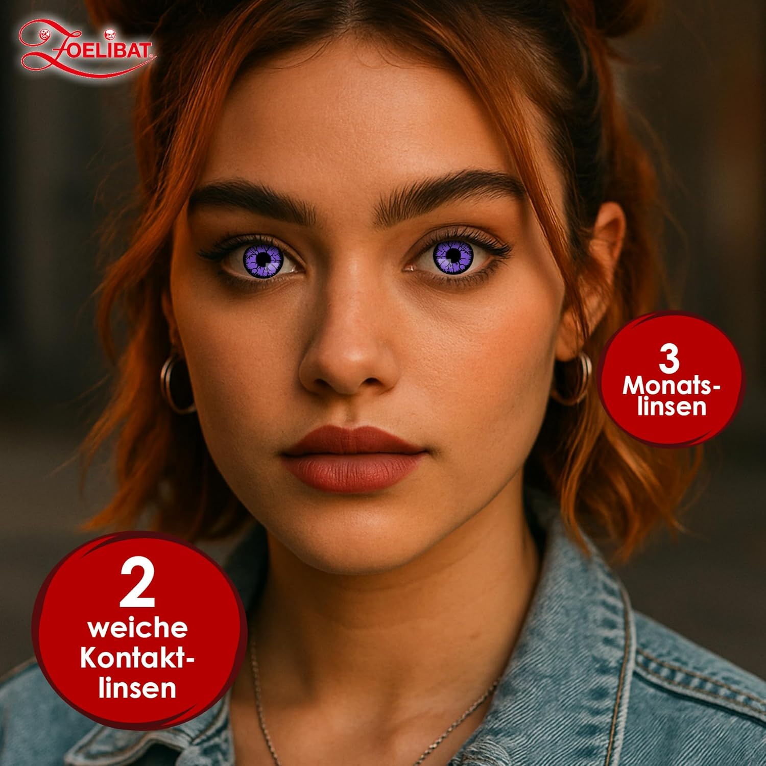 Zoelibat Eyecatcher 3 Monats-Kontaktlinsen Purple Point 9