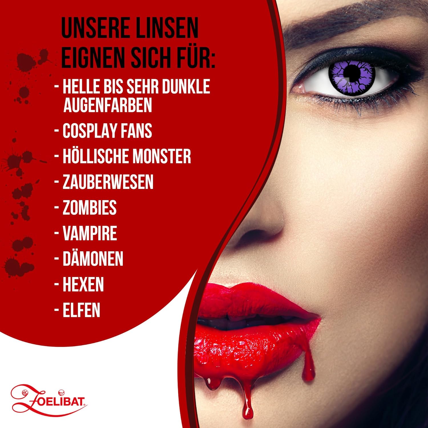 Zoelibat Eyecatcher 3 Monats-Kontaktlinsen Purple Point 11