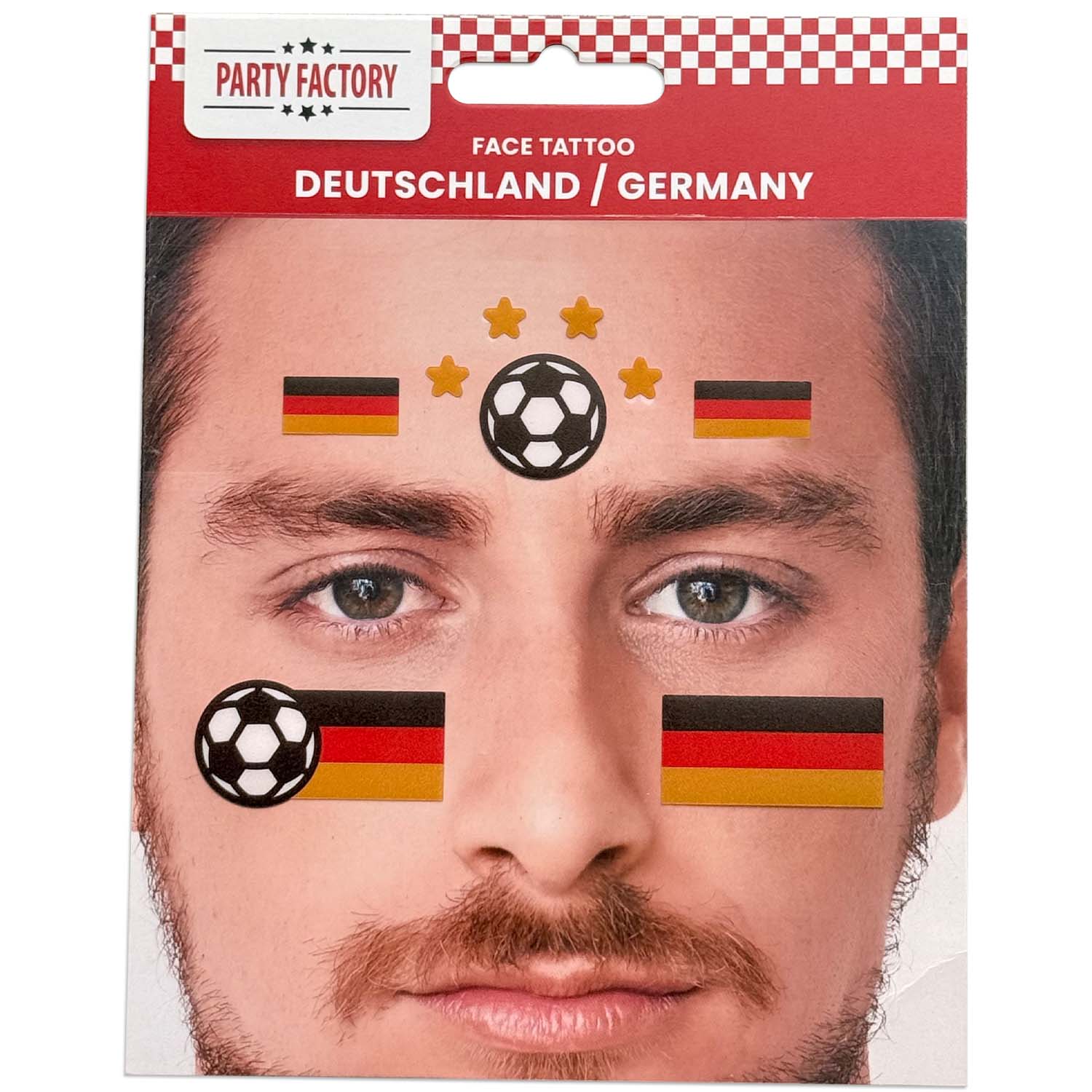 Fußball WM Glitter Face Tattoo Fußball Mann 8