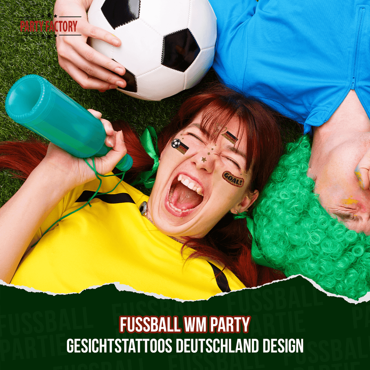 Fußball WM Glitter Face Tattoo Fußball Frau 10
