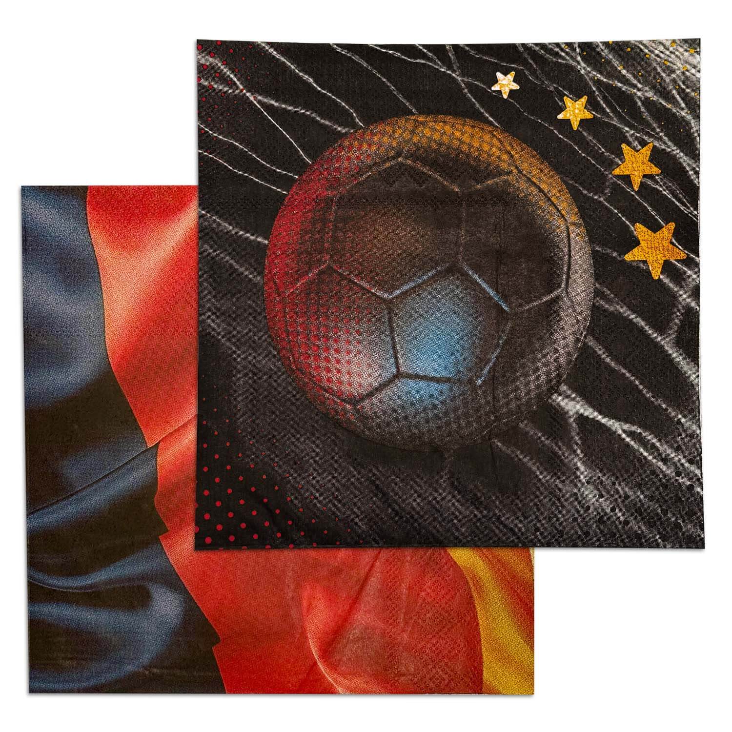 Fußball WM Servietten Deutschland 4 Sterne und Flagge 3-lagig 20er Set EM Party Deko 8