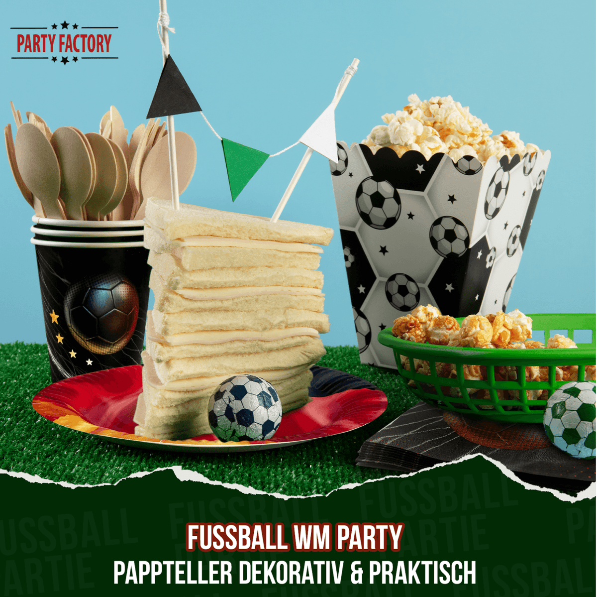 Football World Cup Paper Plates Germany Flag 23 cm Set of 8 Party Decoration 12
